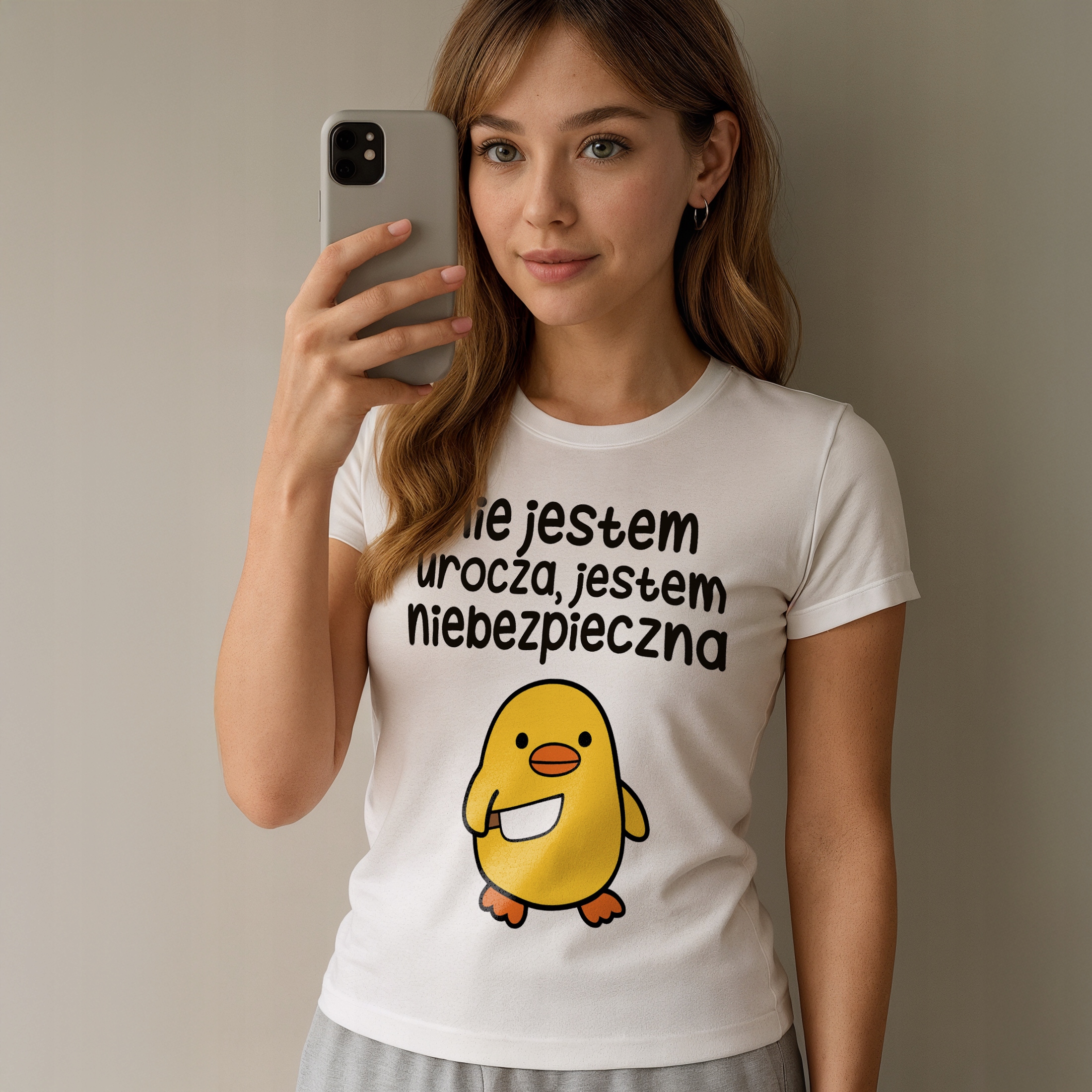 Koszulka biała damska Nie Jestem Urocza Zabawny Prezent