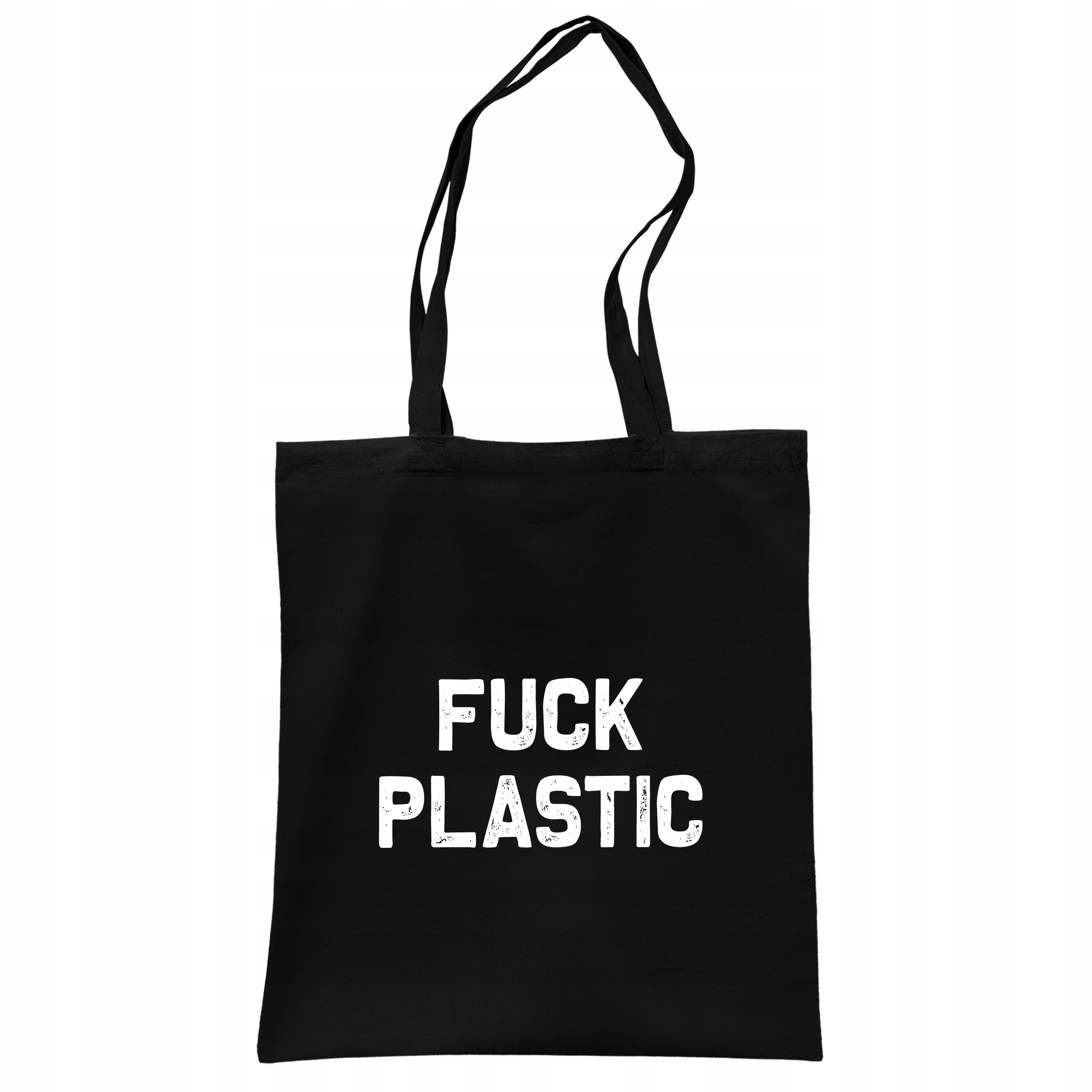 Torba bawełniana czarna na zakupy Fuck Plastic Ekologia