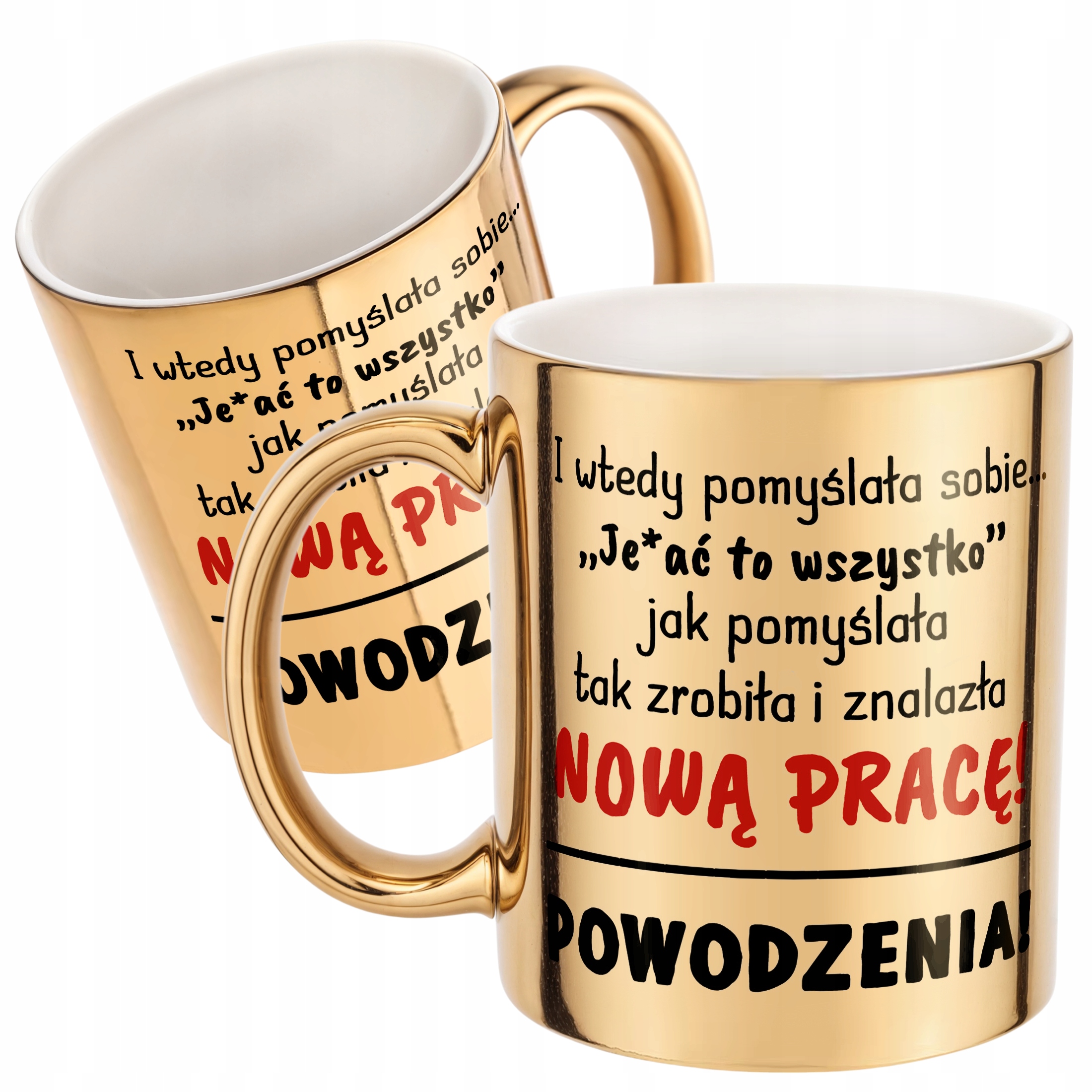 Złoty kubek ceramiczny Na Pożegnanie Odejście z Pracy Dla Koleżanki Prezent
