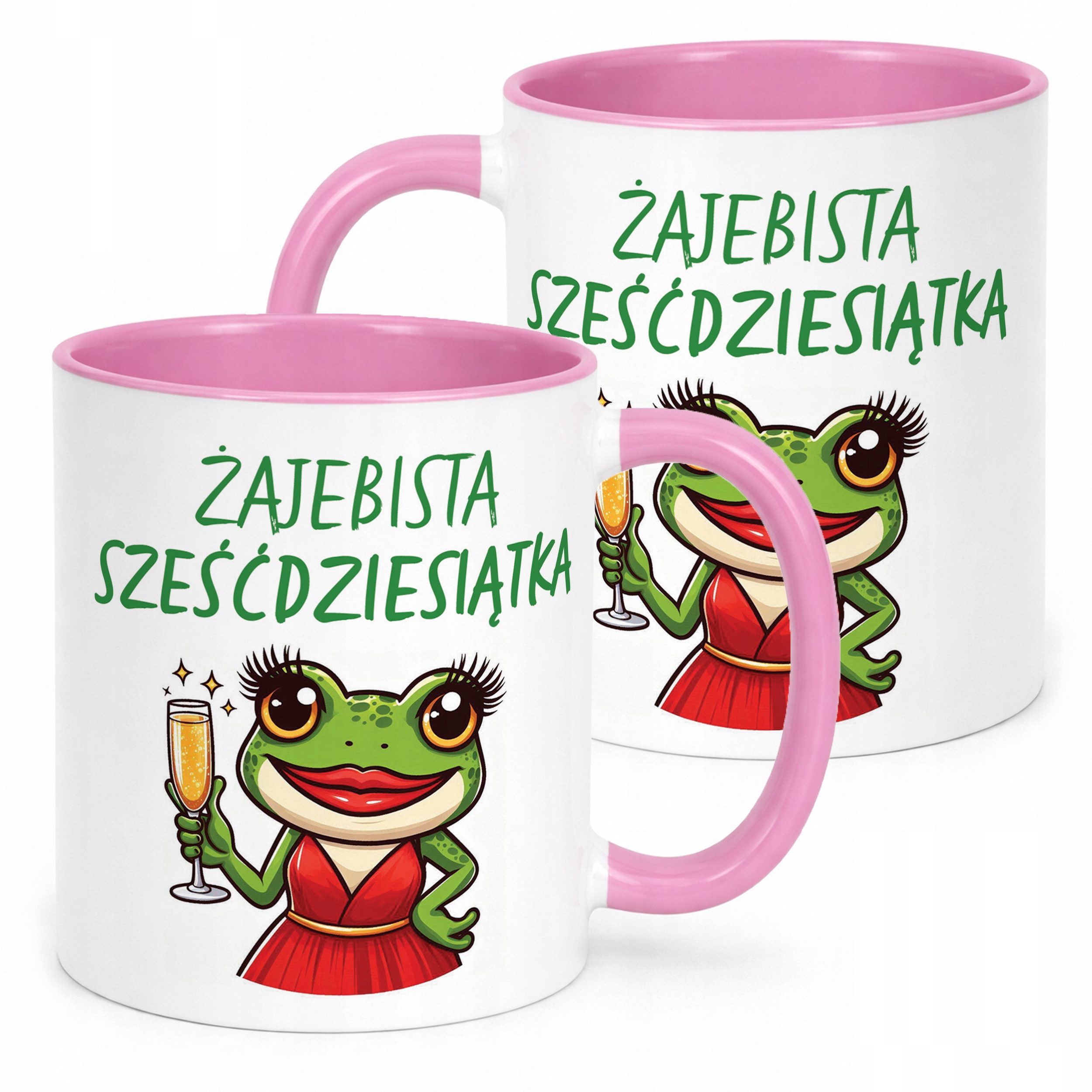 Kubek Różowy Żajebista 60 Dla Kobiety Na Urodziny Prezent