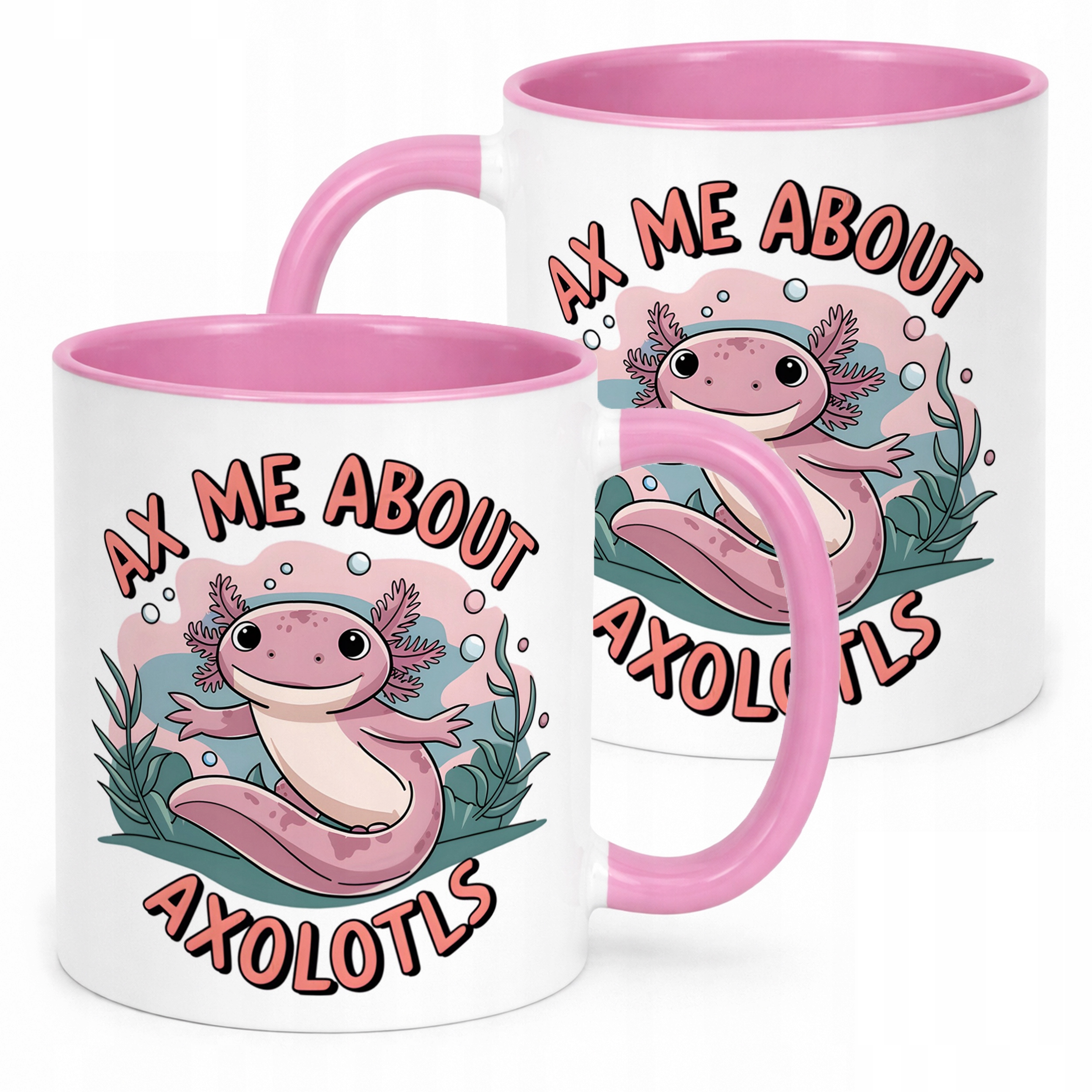 Różowy kubek dziecięcy 330ml Aksolotl Axolotl Różowy Zwierzak Viral Trend