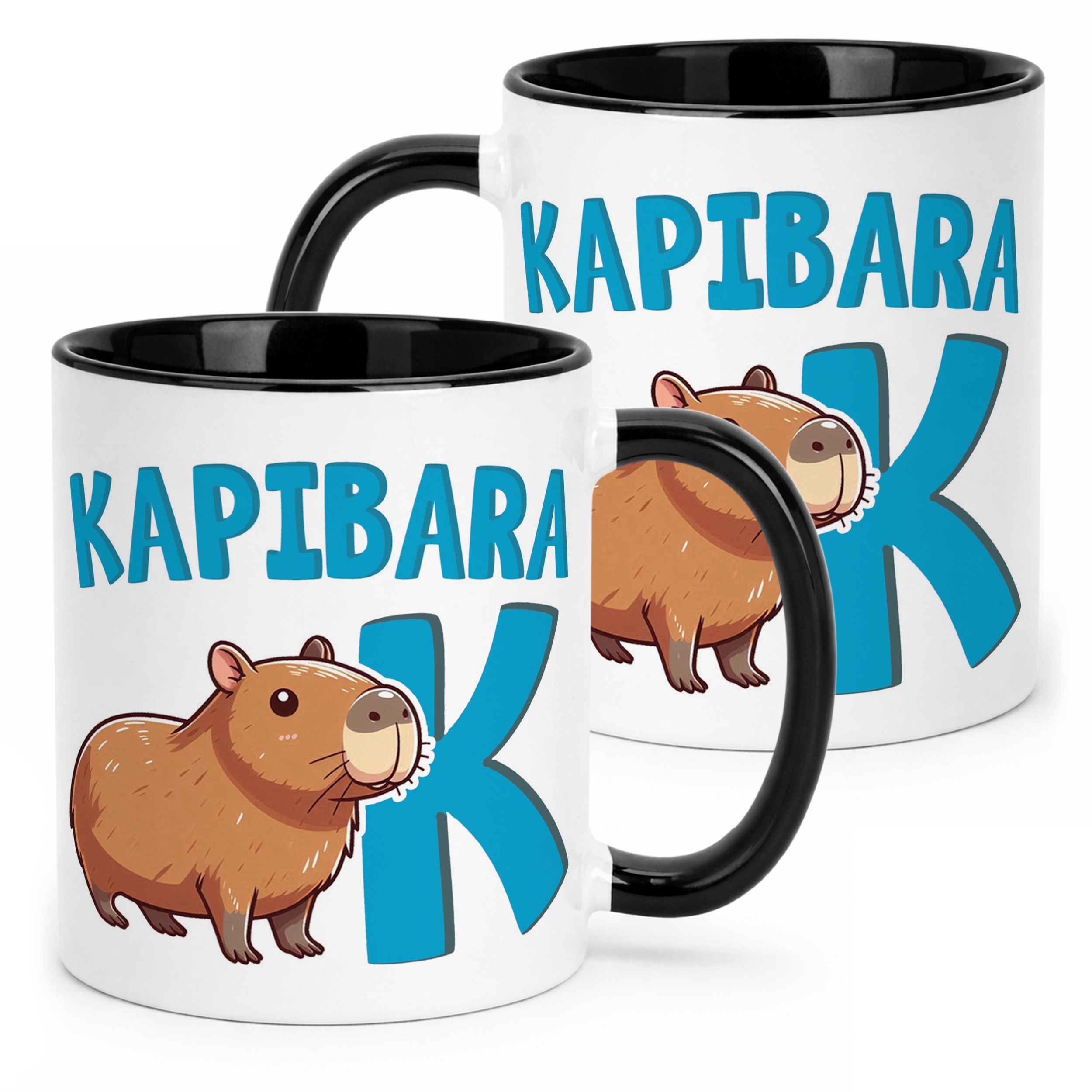 Kubek Czarny Kapibara Capybara Zwierzak Słodki Dla Dzieci Prezent