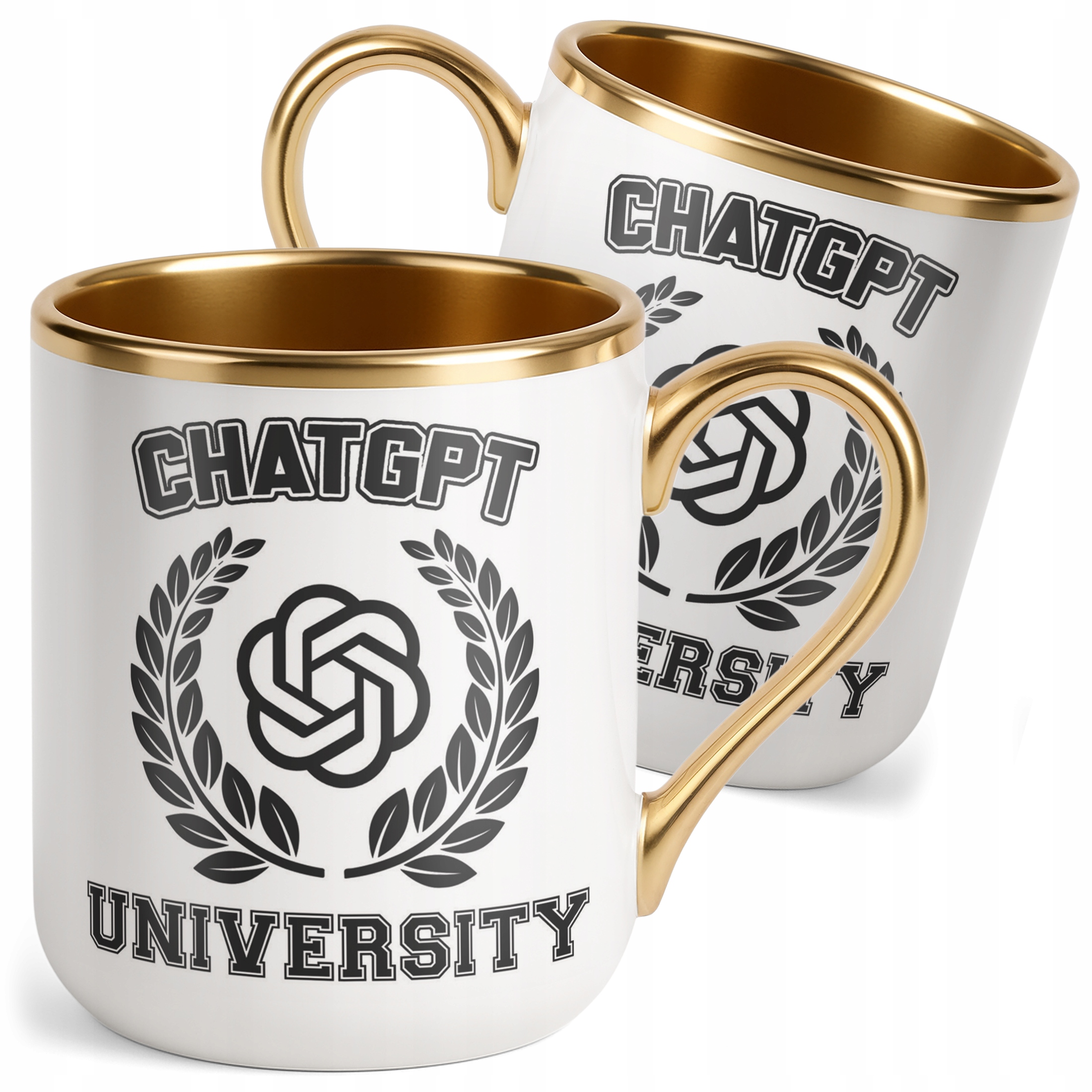 Kubek Premium Złoty ChatGPT University Zabawny Prezent Upominek