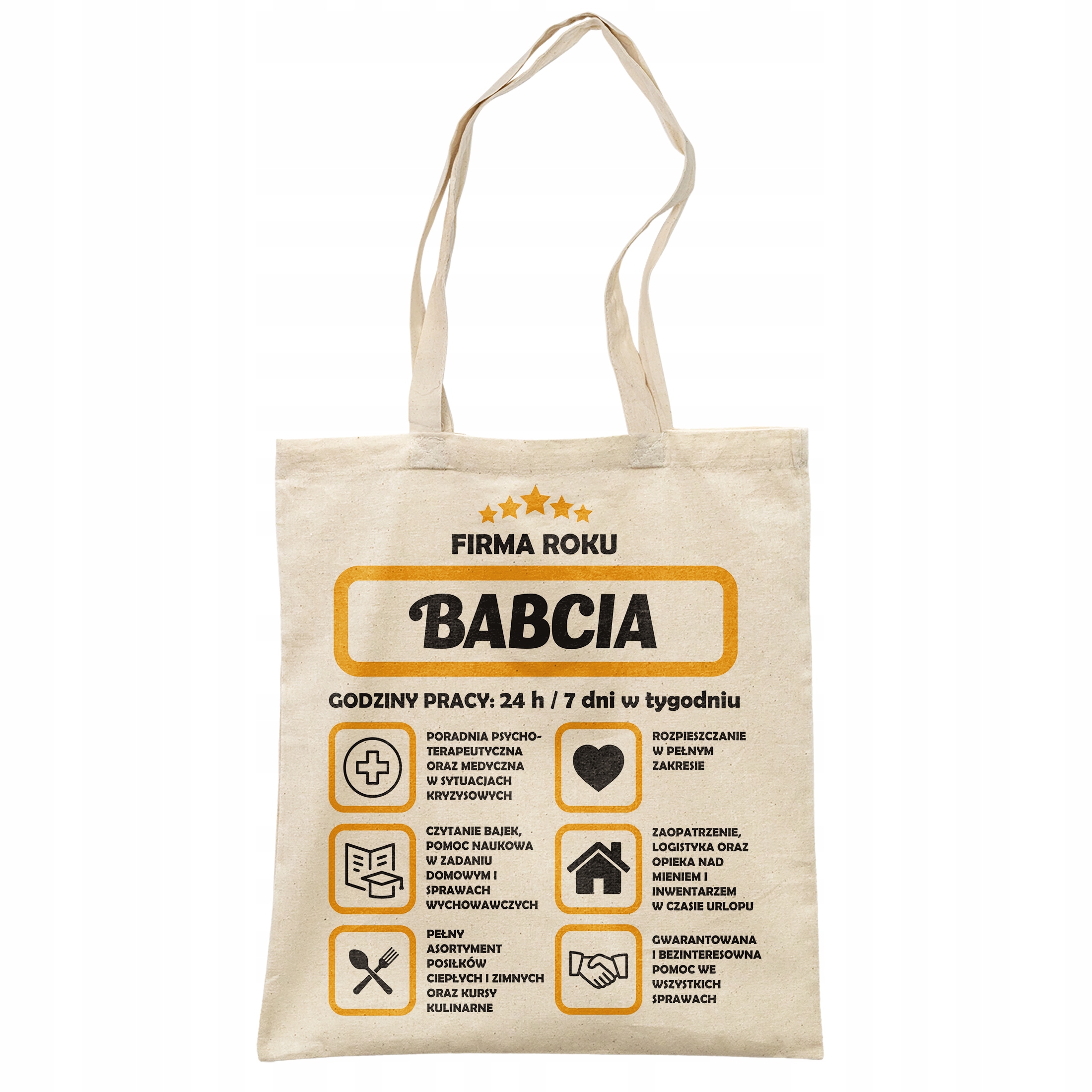 Torba bawełniana na zakupy Dzień Babci Prezent Upominek