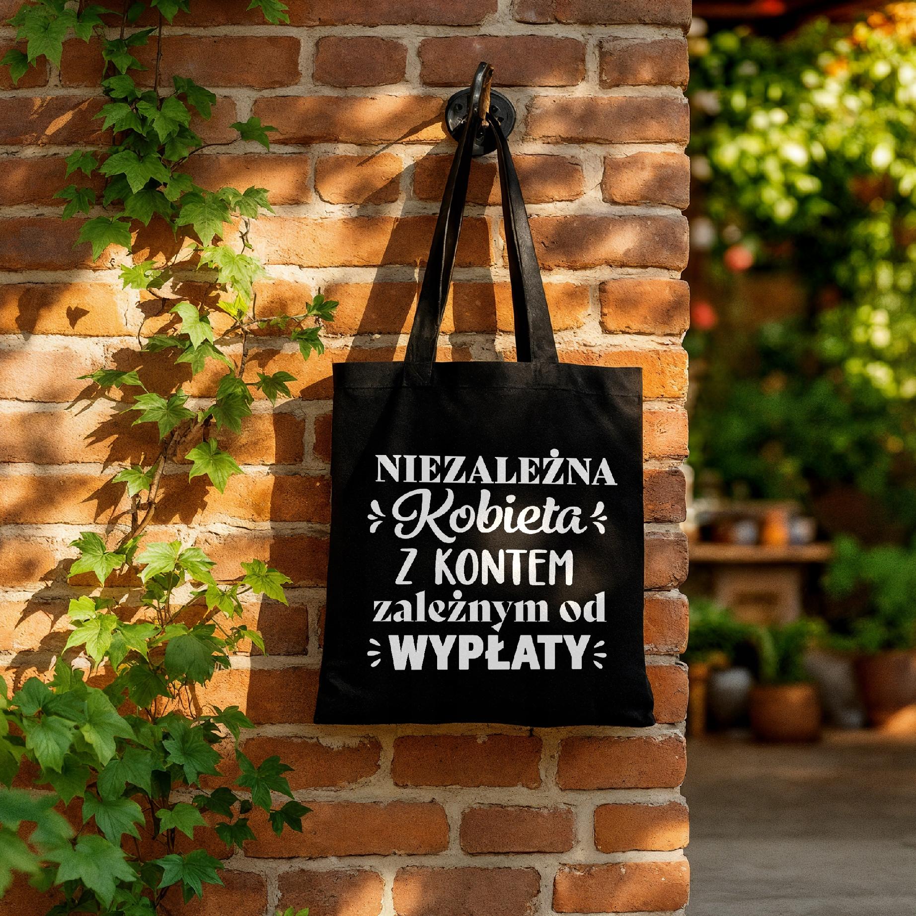 Torba bawełniana czarna na zakupy Dzień Kobiet Dla Kobiety Prezent