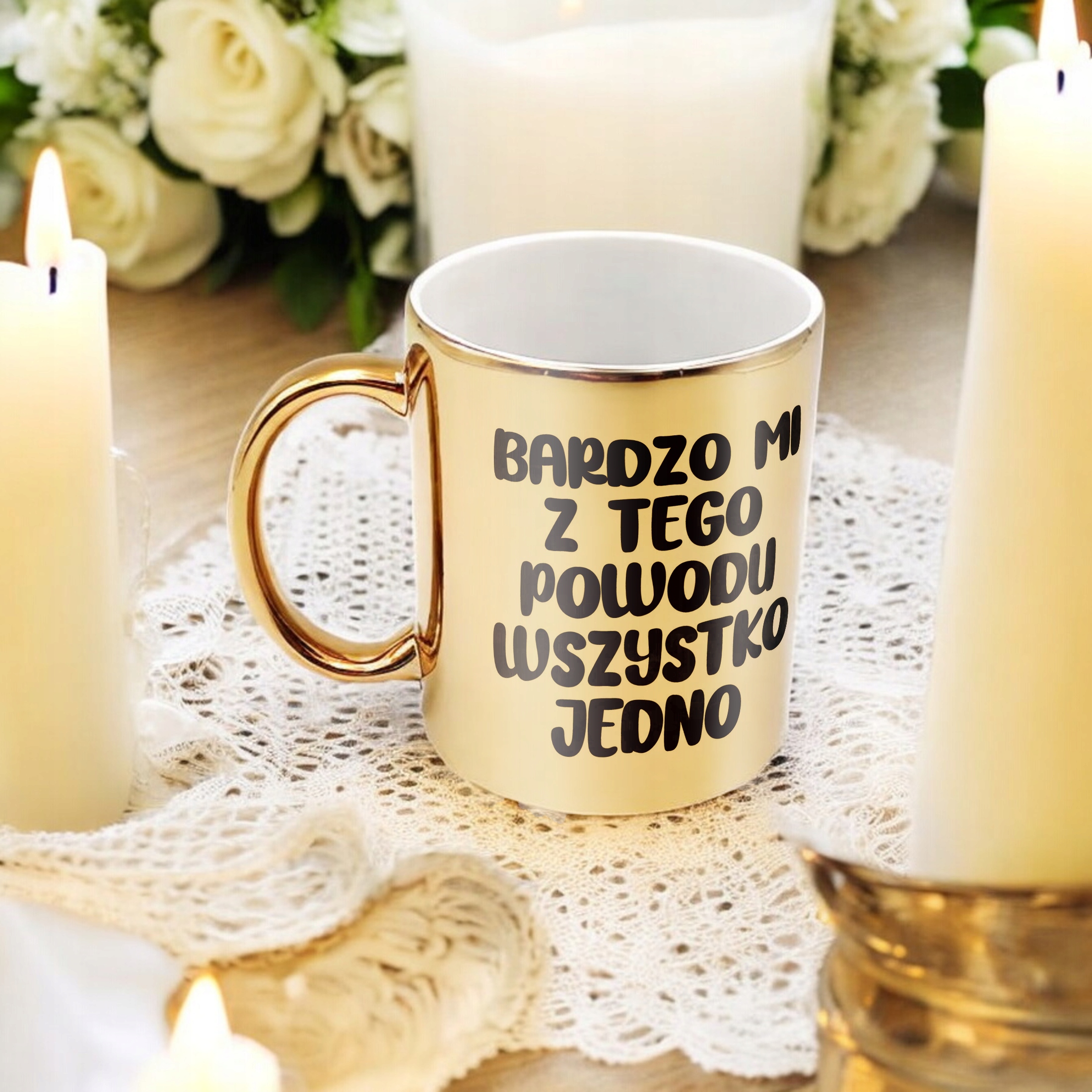 Złoty Kubek Bardzo Mi Z Tego Powodu Śmieszny Zabawny Prezent