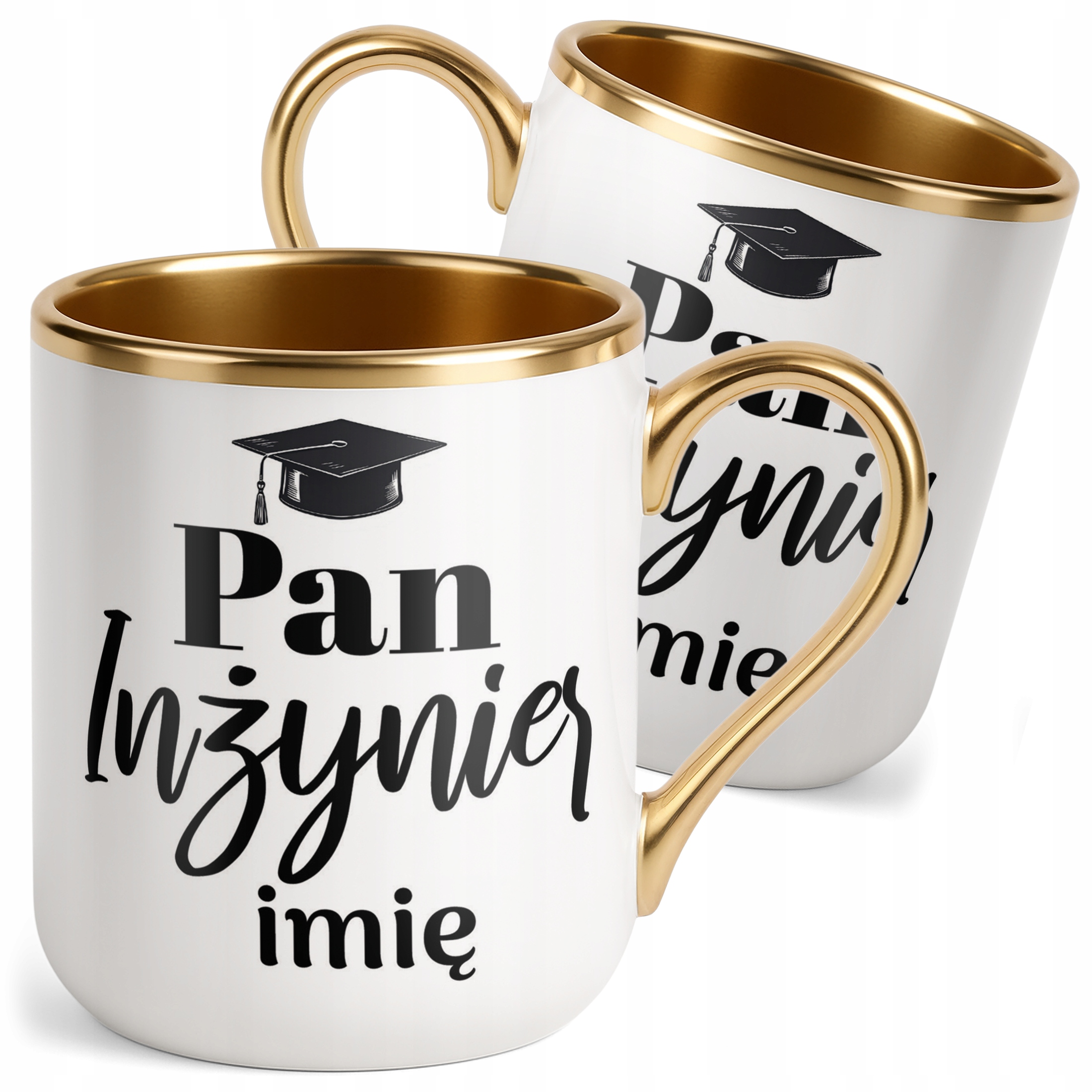 Kubek Premium Złoty Personalizowany Pan Inżynier Prezent Upominek
