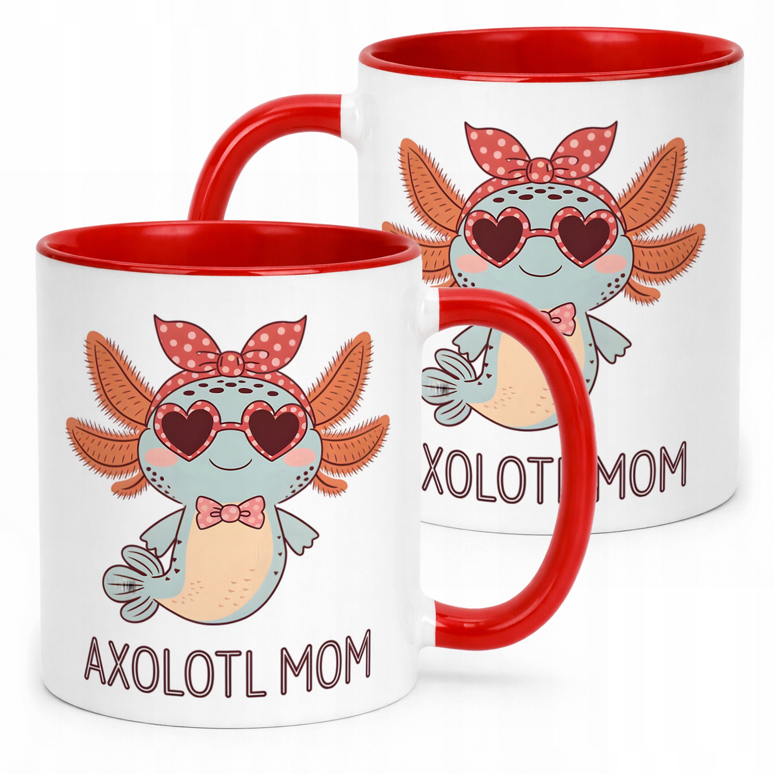 Super czerwony kubek dla dziecka 330ml Aksolotl Axolotl Różowy