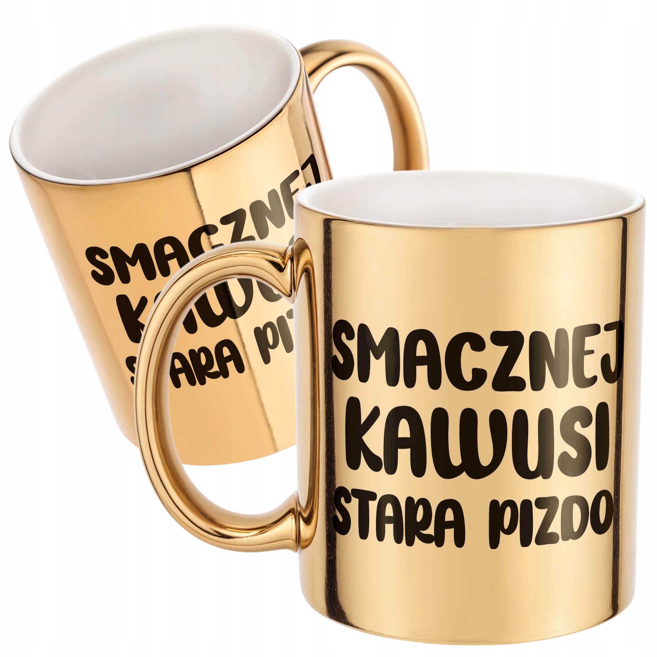Złoty Kubek Smacznej Kawusi Stara Piz*o Śmieszny Zabawny Prezent