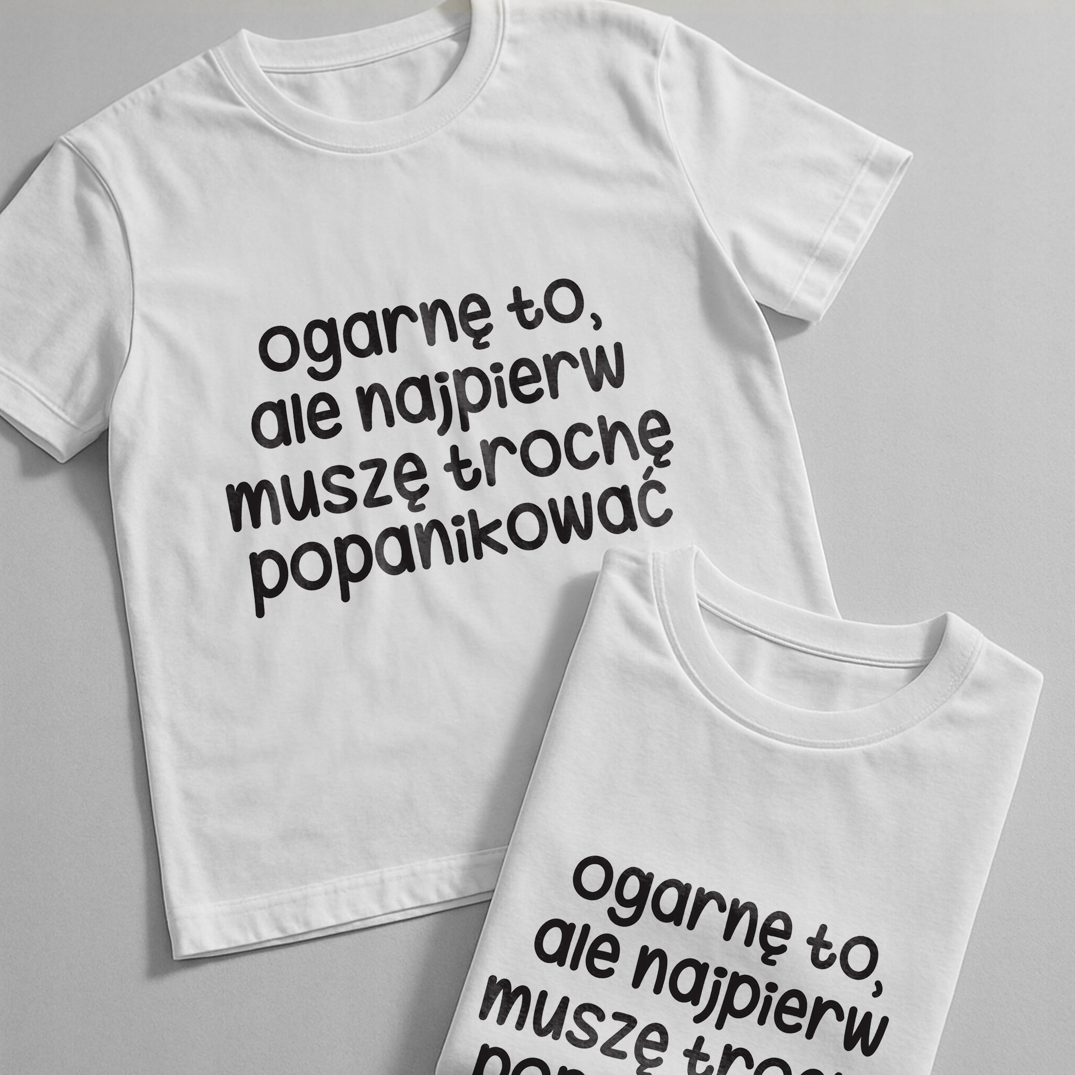 Koszulka biała męska Ogarnę To Ale Najpierw Zabawny Prezent