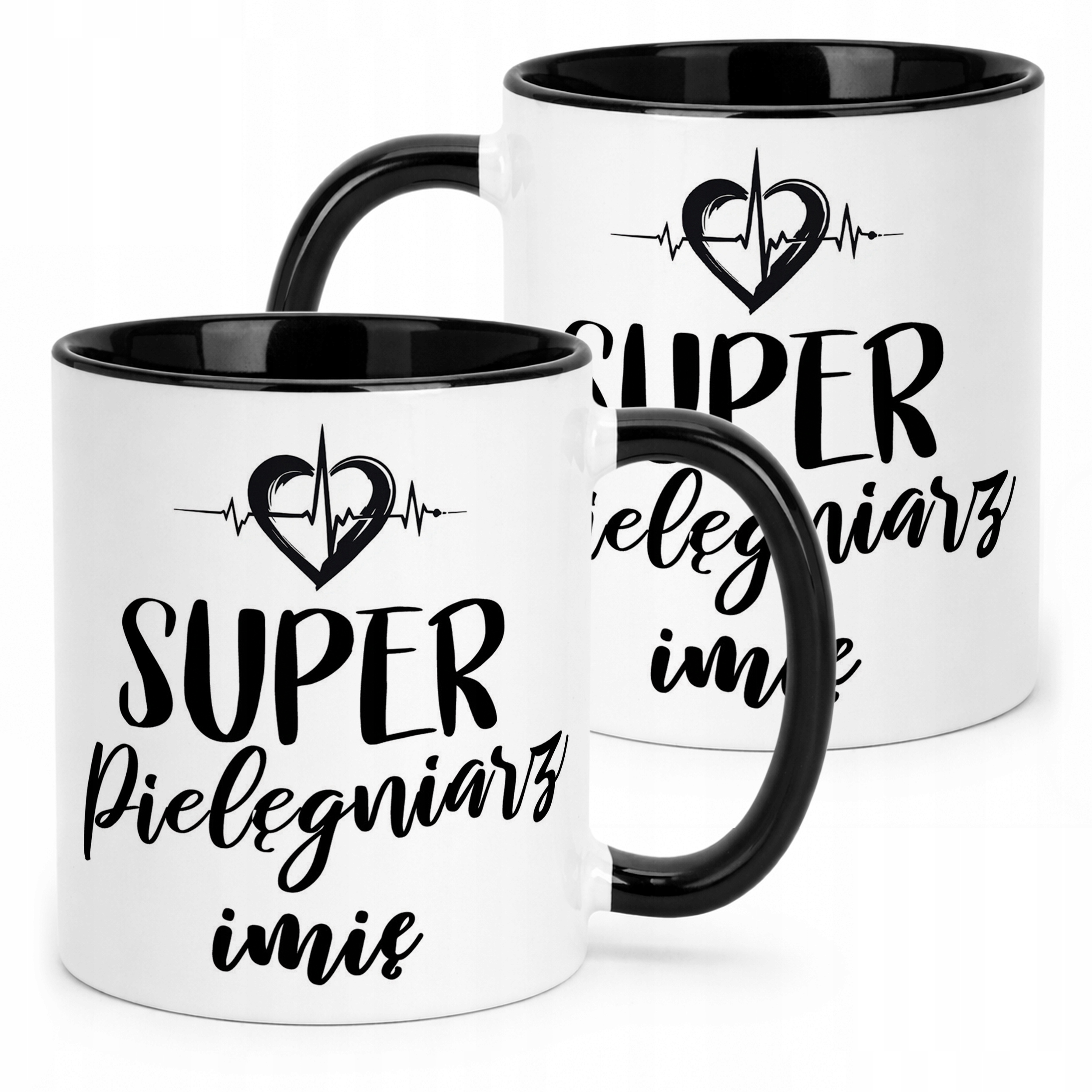 Kubek Czarny Personalizowany Super Pielęgniarz Prezent Upominek
