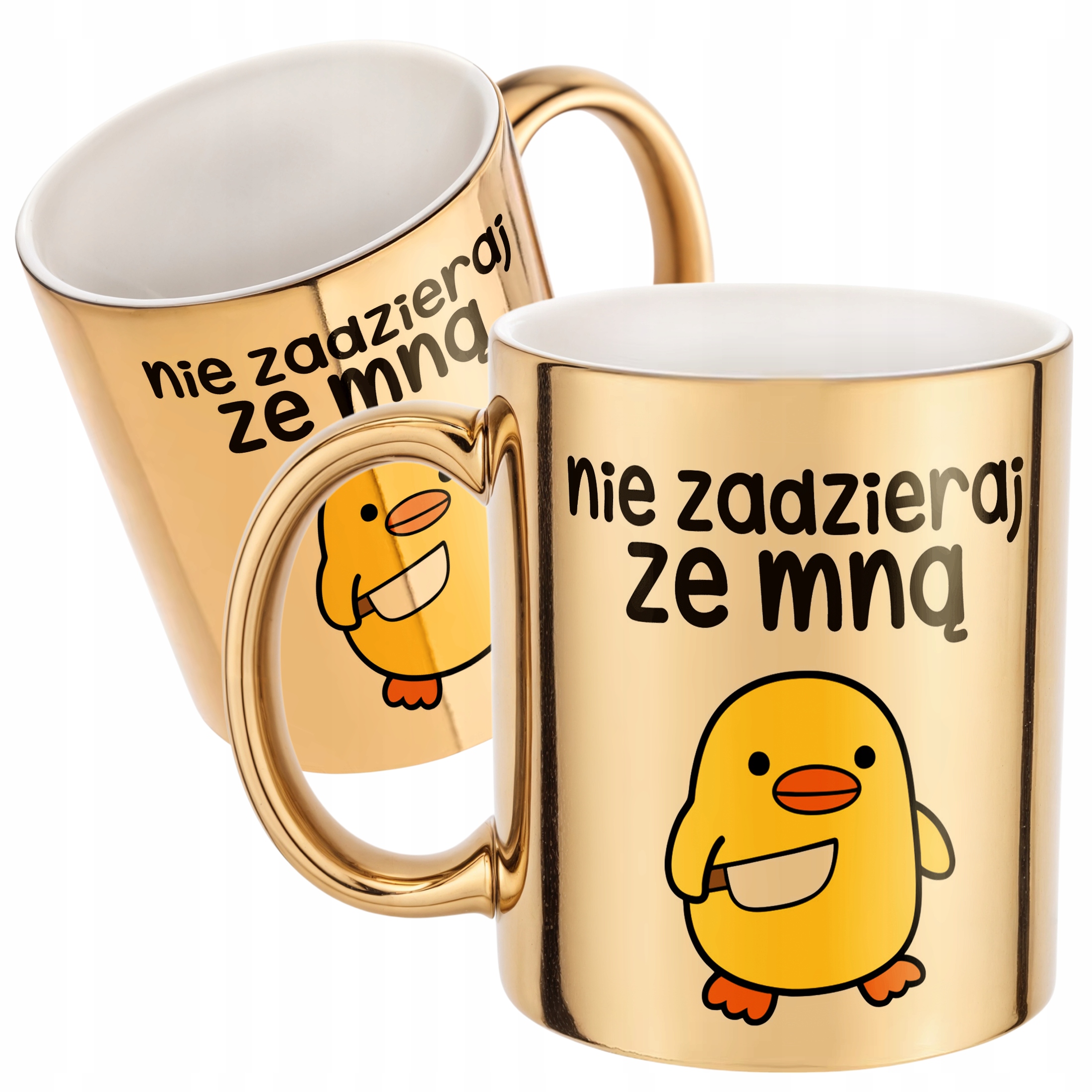 Złoty Kubek Nie Zadzieraj Ze Mną Śmieszny Zabawny Prezent