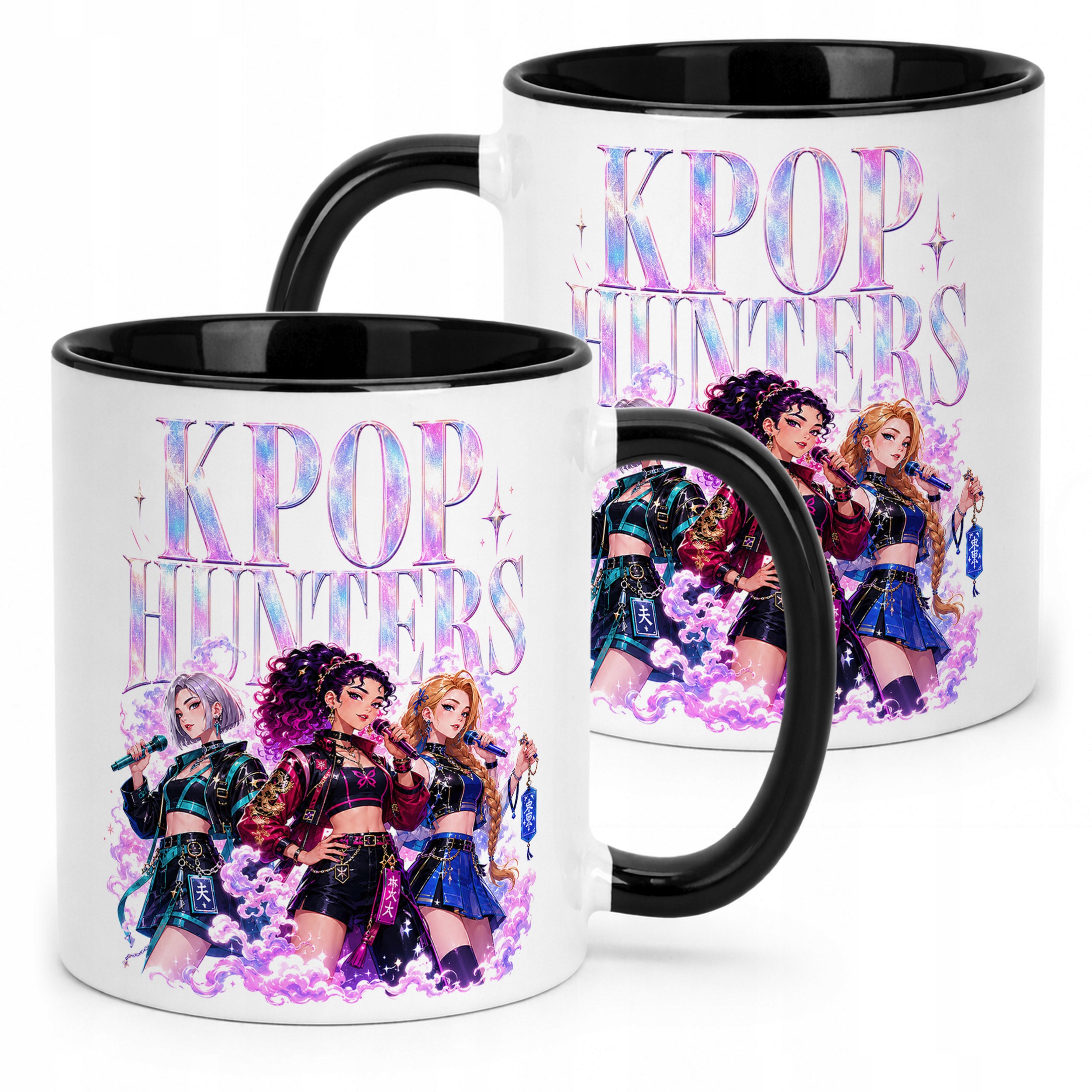 Kubek Czarny z nadrukiem ŁOWCZYNIE KPOP Dla Dzieci Prezent Upominek