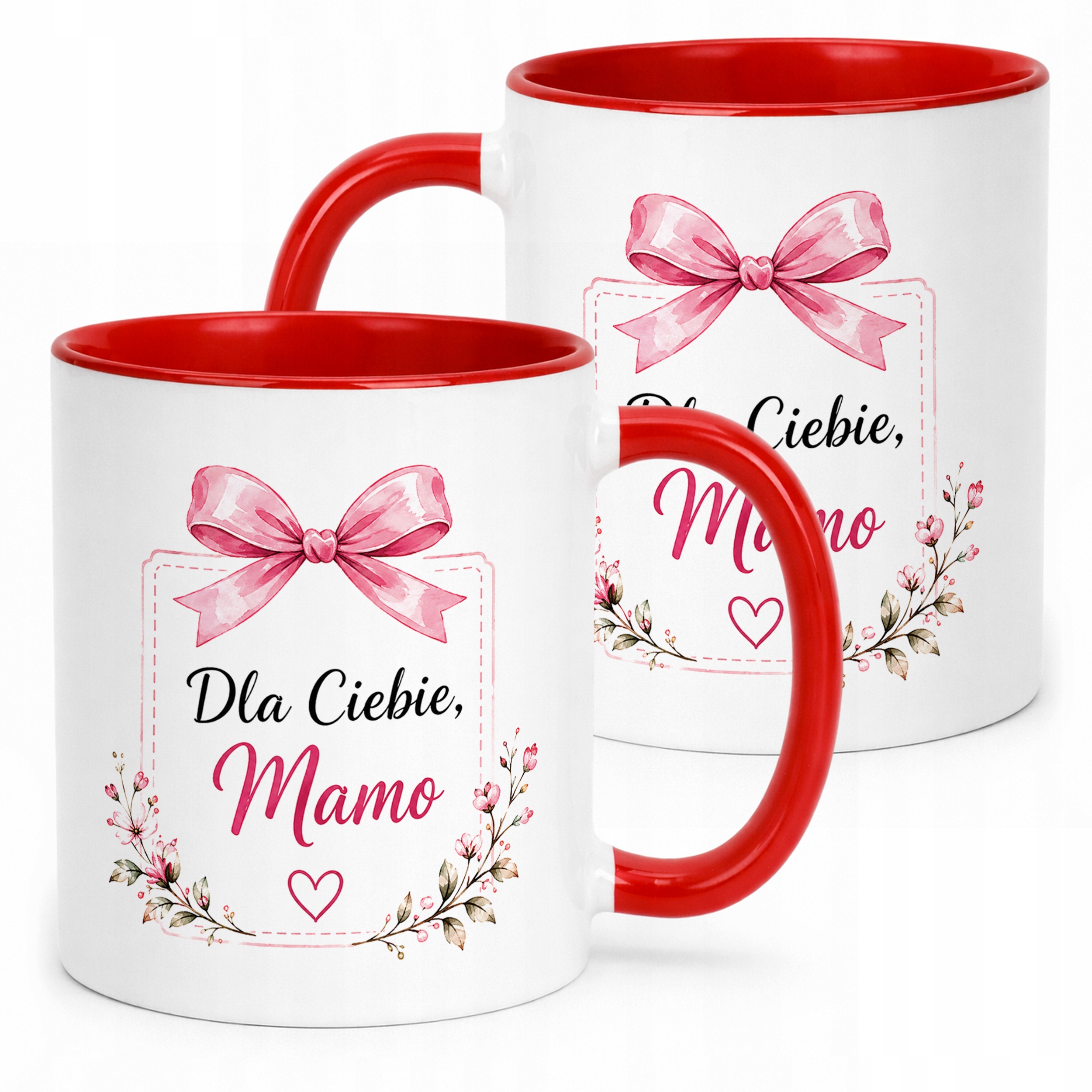 Prezent na Dzień Matki kubek czerwony dla mamy wyjątkowy upominek mamy