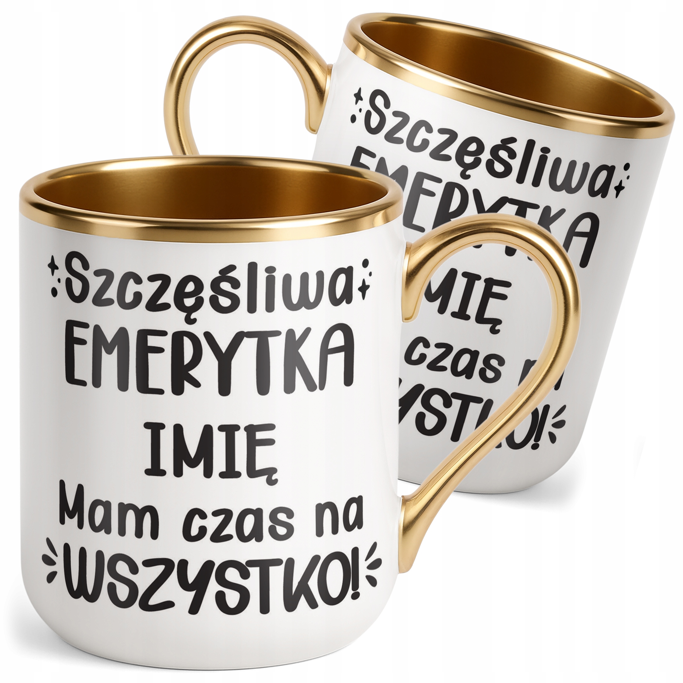Kubek Premium Złoty Personalizowany z okazji Emerytury Prezent