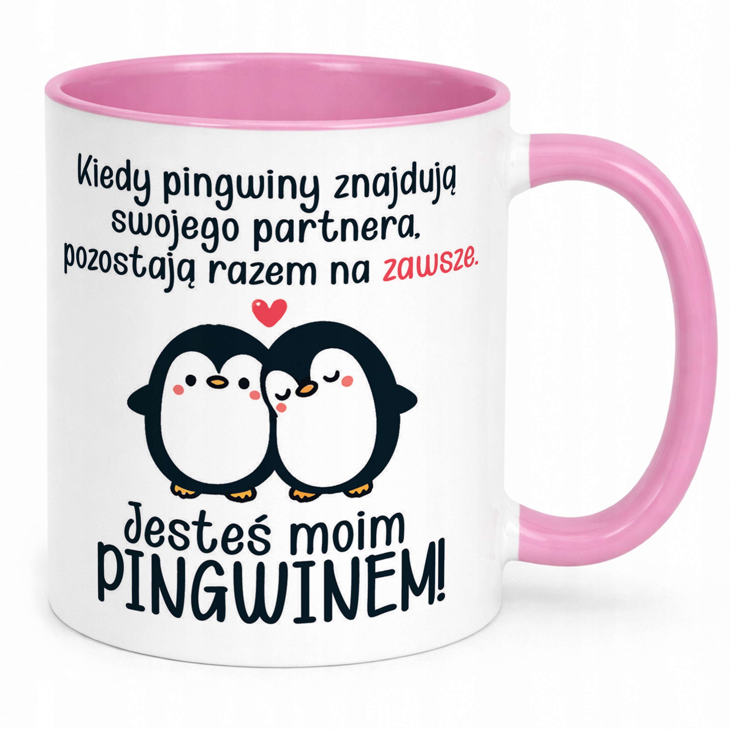 Kubek Różowy Z Własnym Zdjęciem Serce Walentynki Prezent Upominek