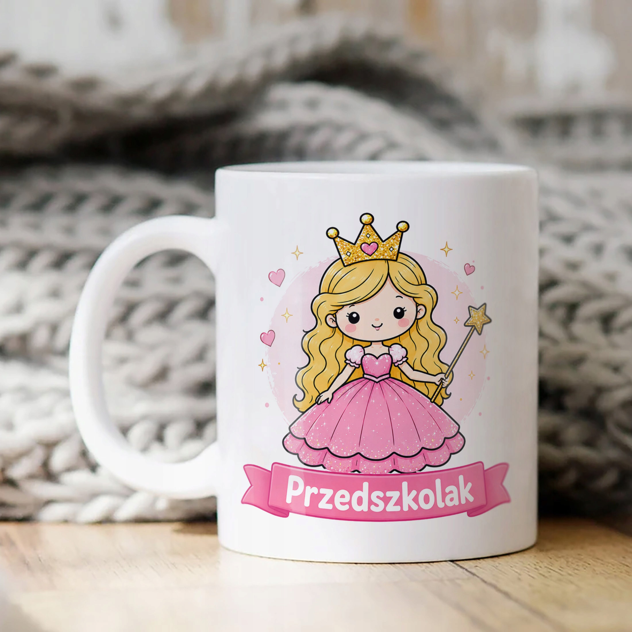 Biały Kubek z nadrukiem Przedszkolak Szkoła Dla Dzieci Prezent