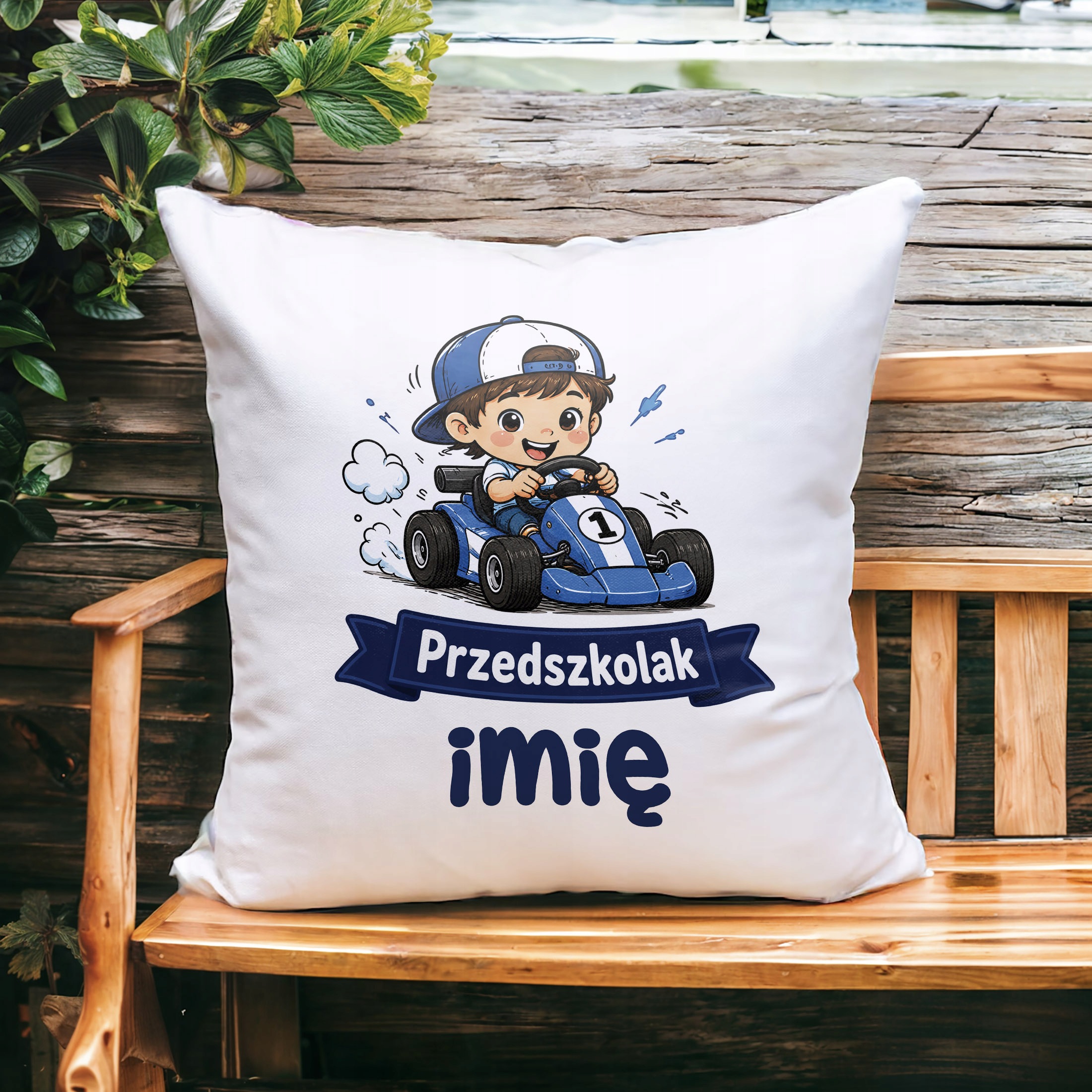 Zestaw Personalizowany Kubek Czerwony Poduszka Przedszkolak Prezent