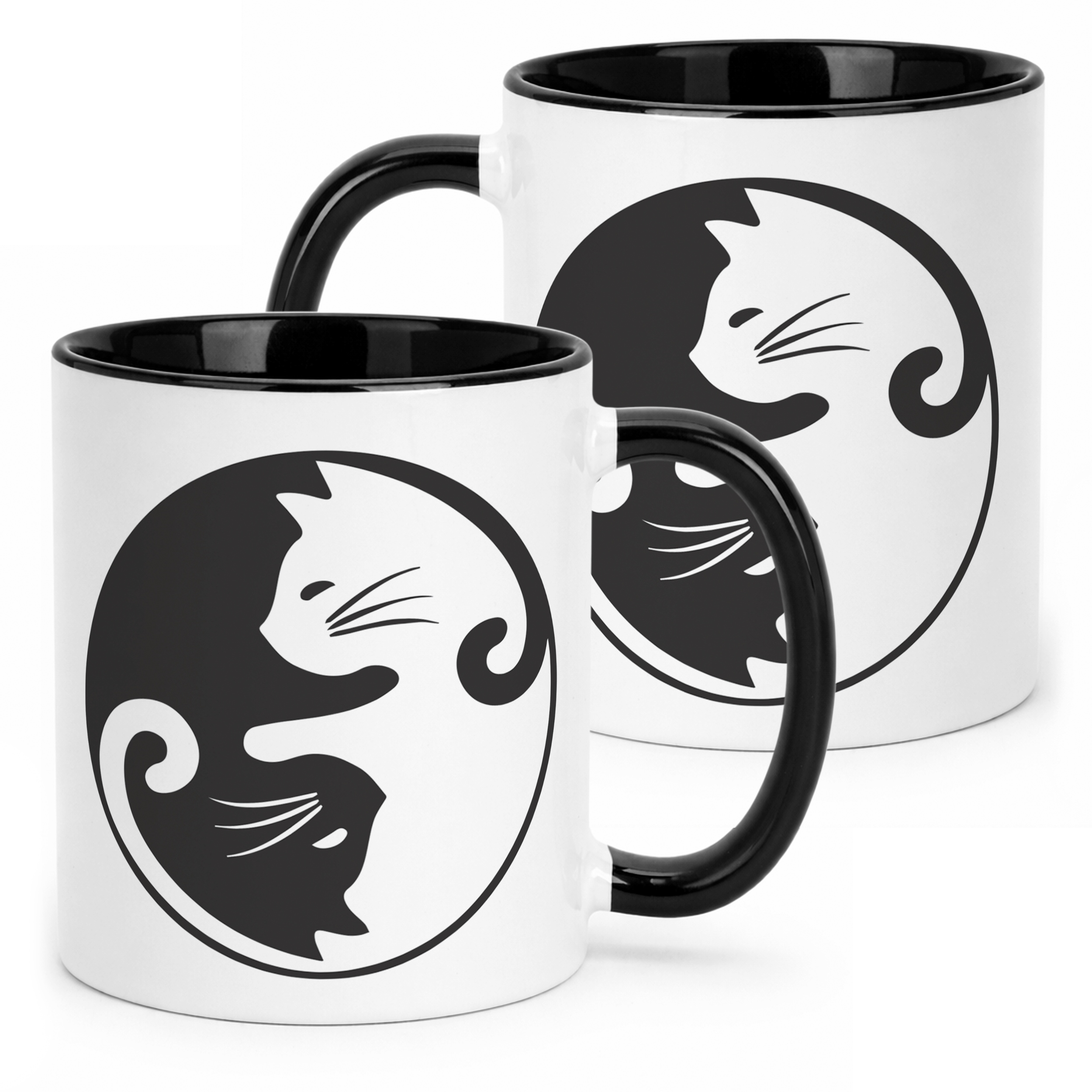 Kubek Czarny Koty Yin Yang Dla Kociary Prezent Upominek
