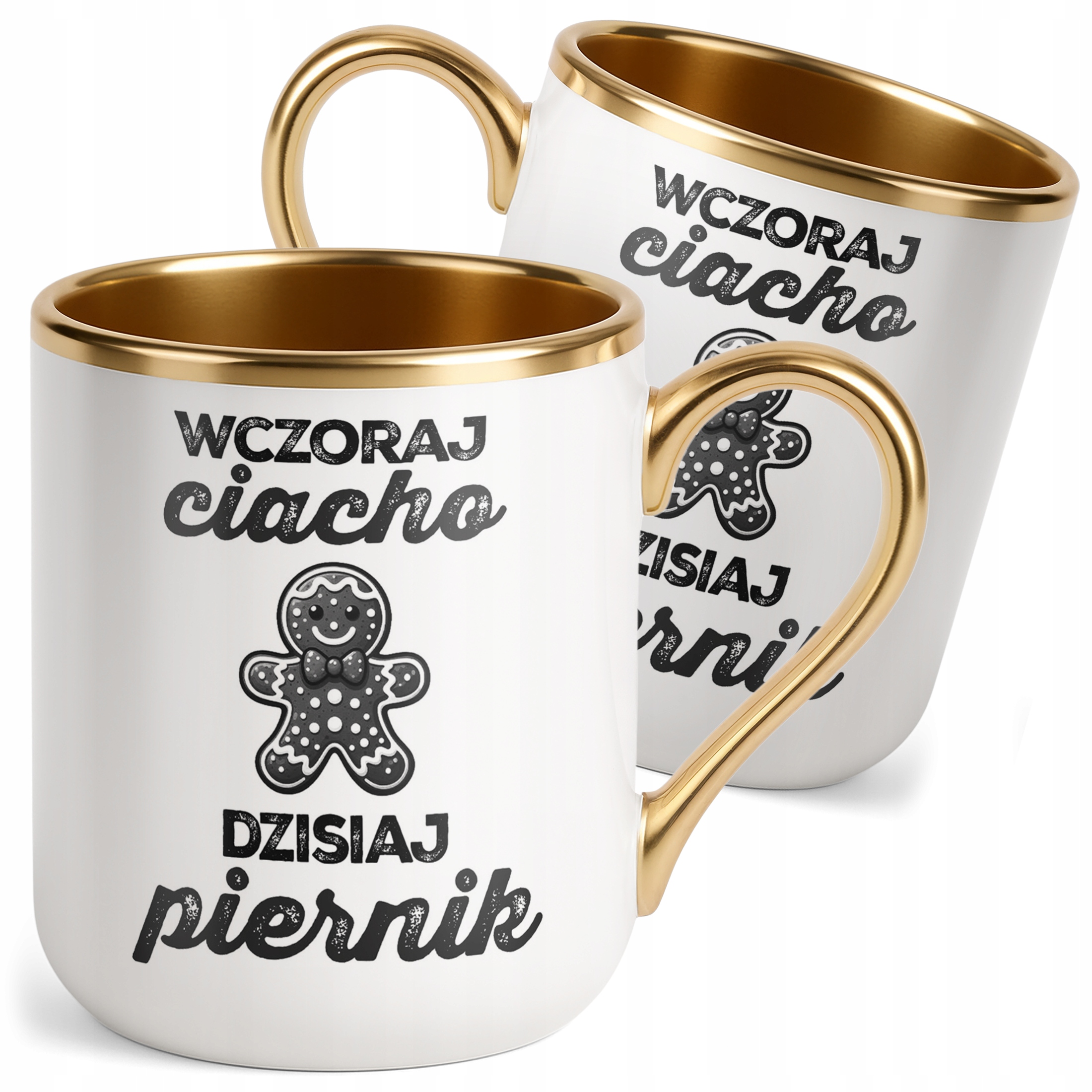 Kubek Premium Złoty Wczoraj Ciacho Dzisiaj Piernik Zabawny Urodziny