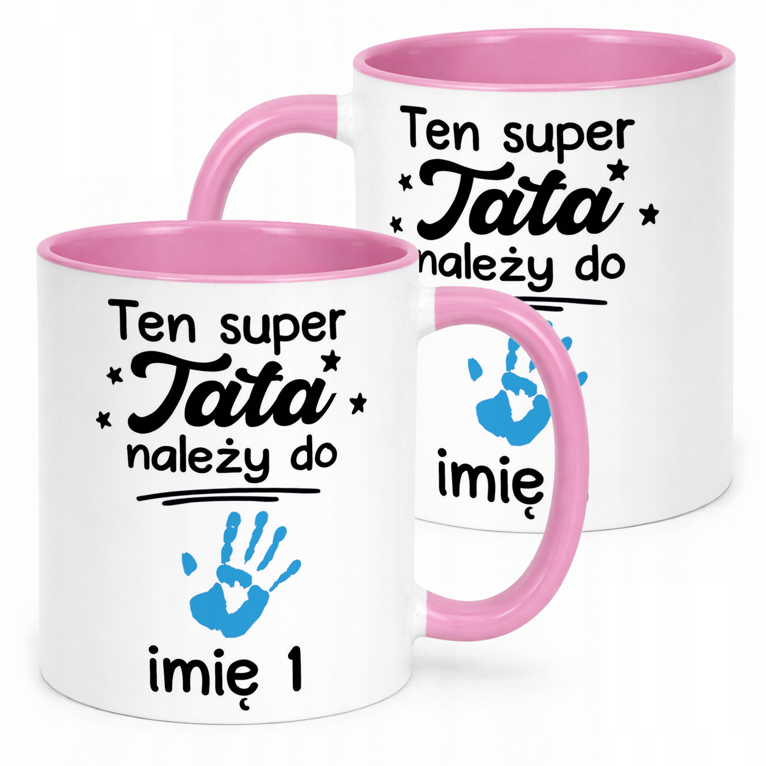 Kubek Różowy Personalizowany Dzień Ojca Tata Należy Do Imię Prezent