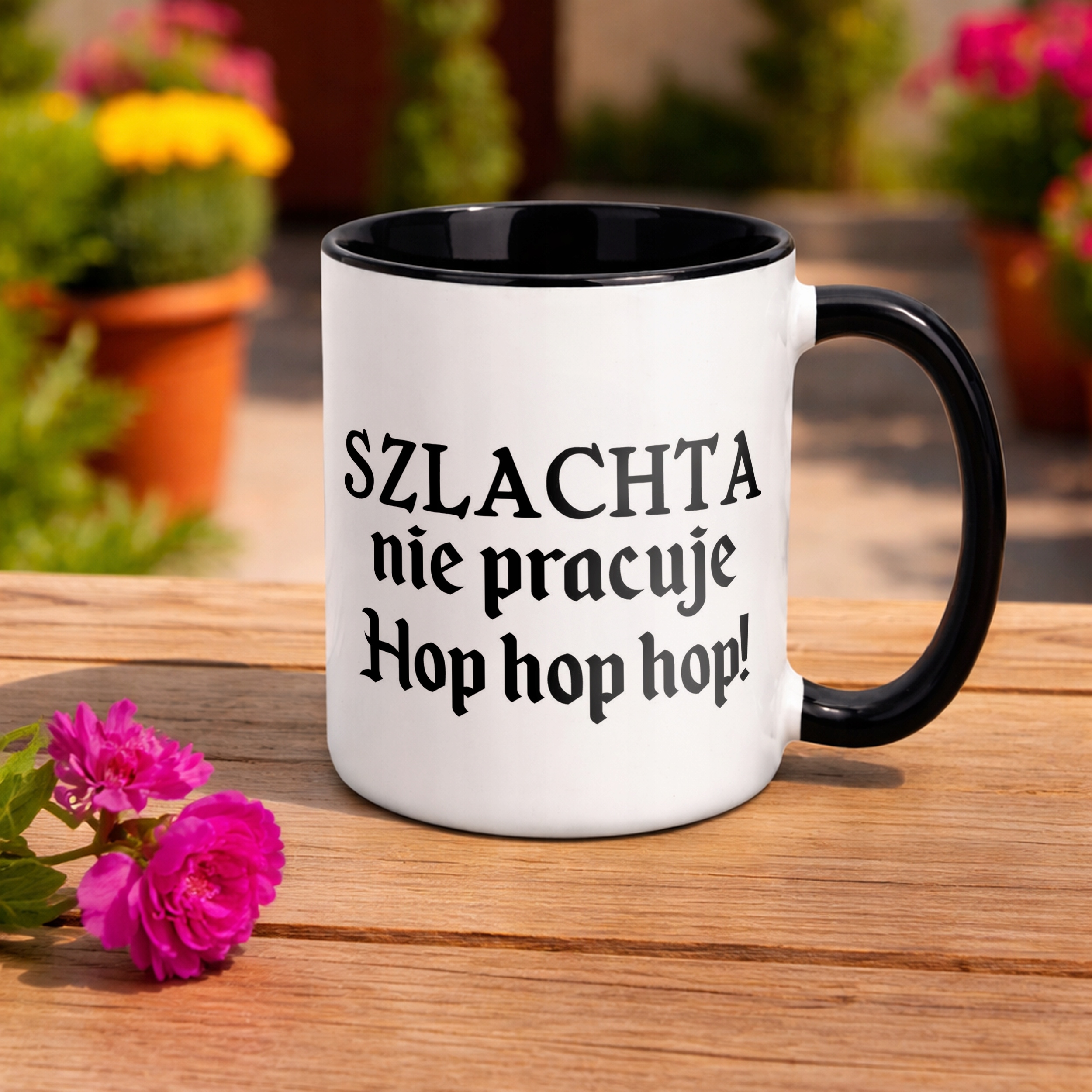 Kubek Czarny 1670 Szlachta Nie Pracuje Hop Hop Hop Jan Paweł Prezent