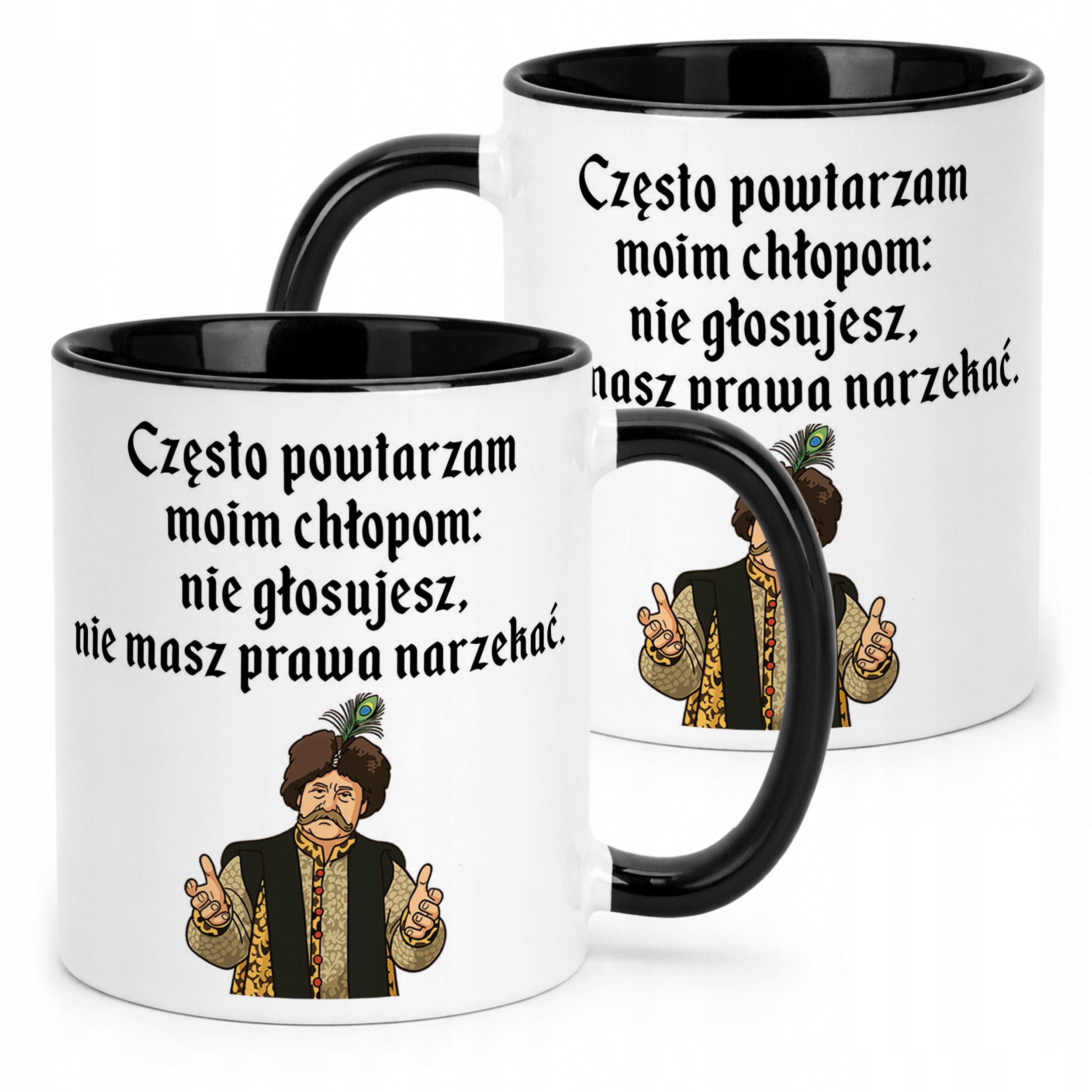 Kubek Czarny 1670 Często Powtarzam Moim Chłopom Jan Paweł Prezent