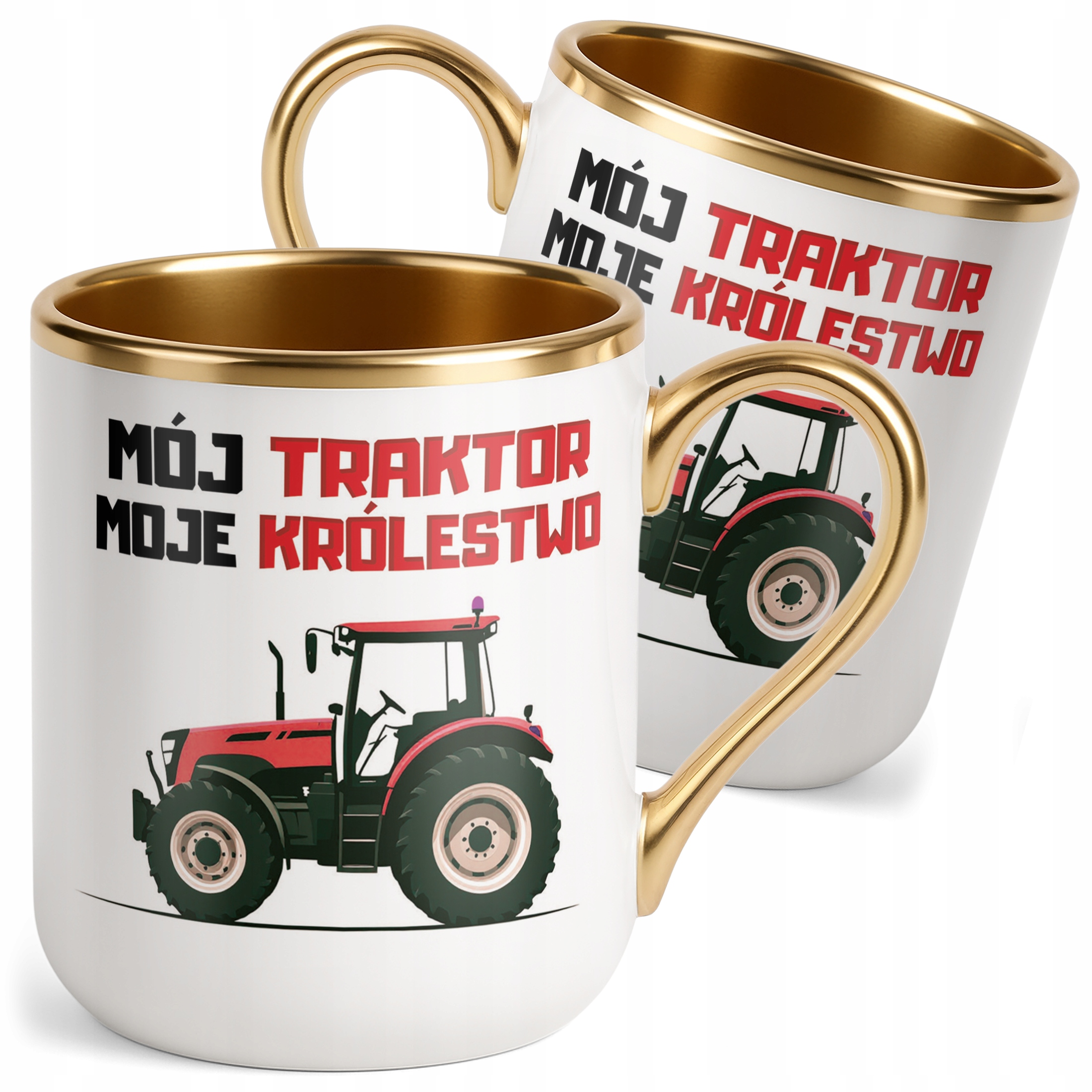 Kubek Premium Złoty Rolnik Dla Rolnika Traktor Zabawny Prezent