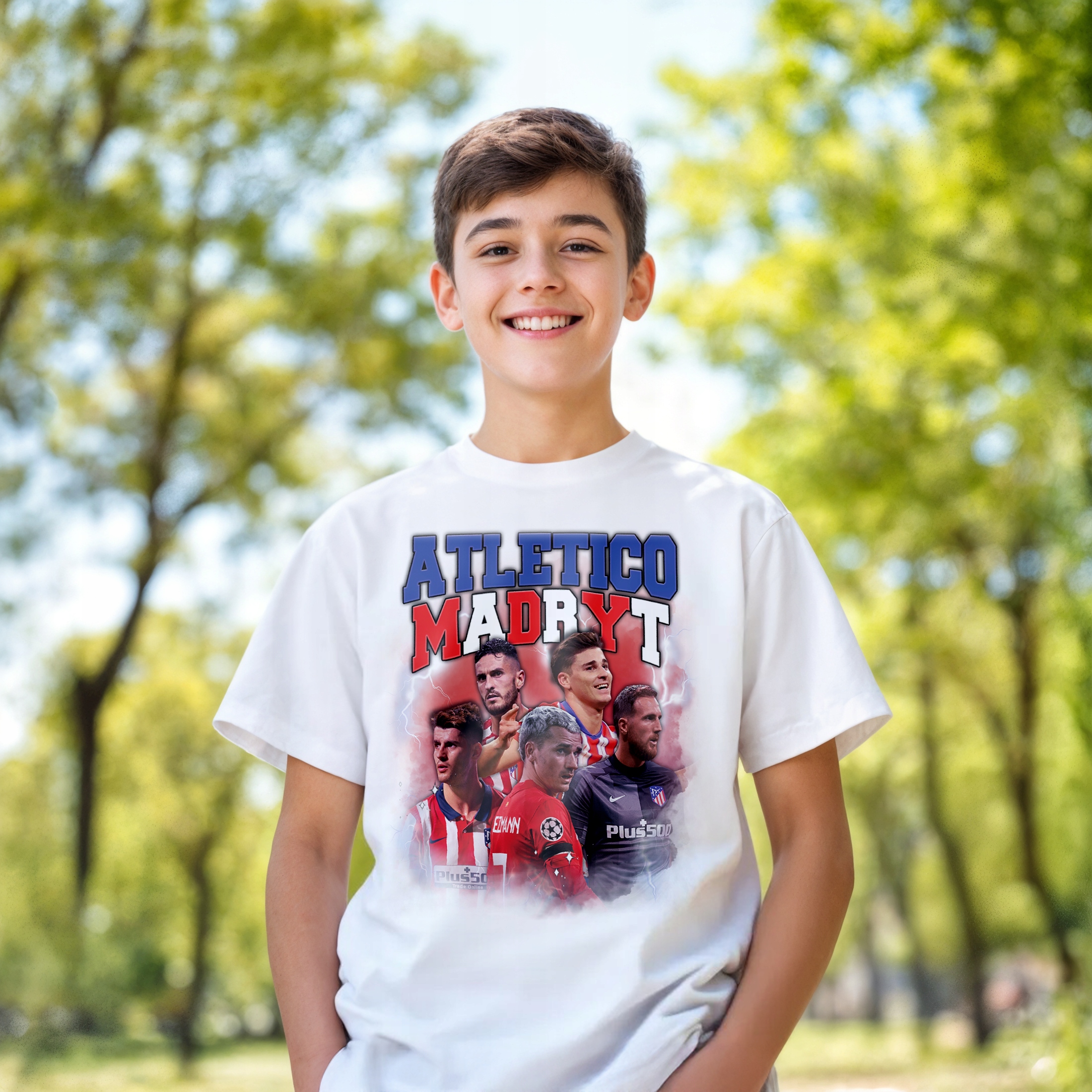 Koszulka biała dziecięca Atlético Madryt Griezmann Morata Koke Oblak