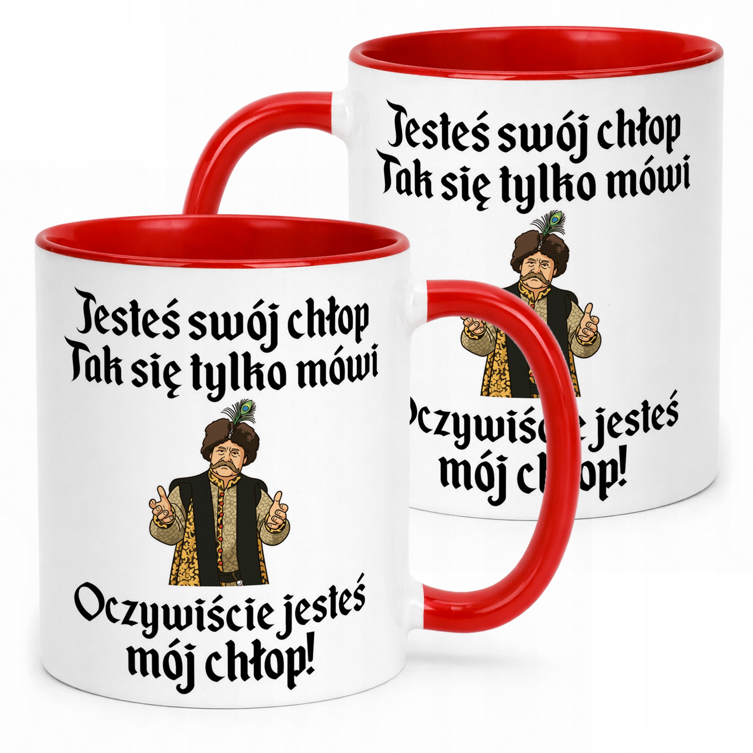 Kubek ceramiczny 1670 Jesteś Swój Chłop Mój Chłop Jan Paweł Prezent