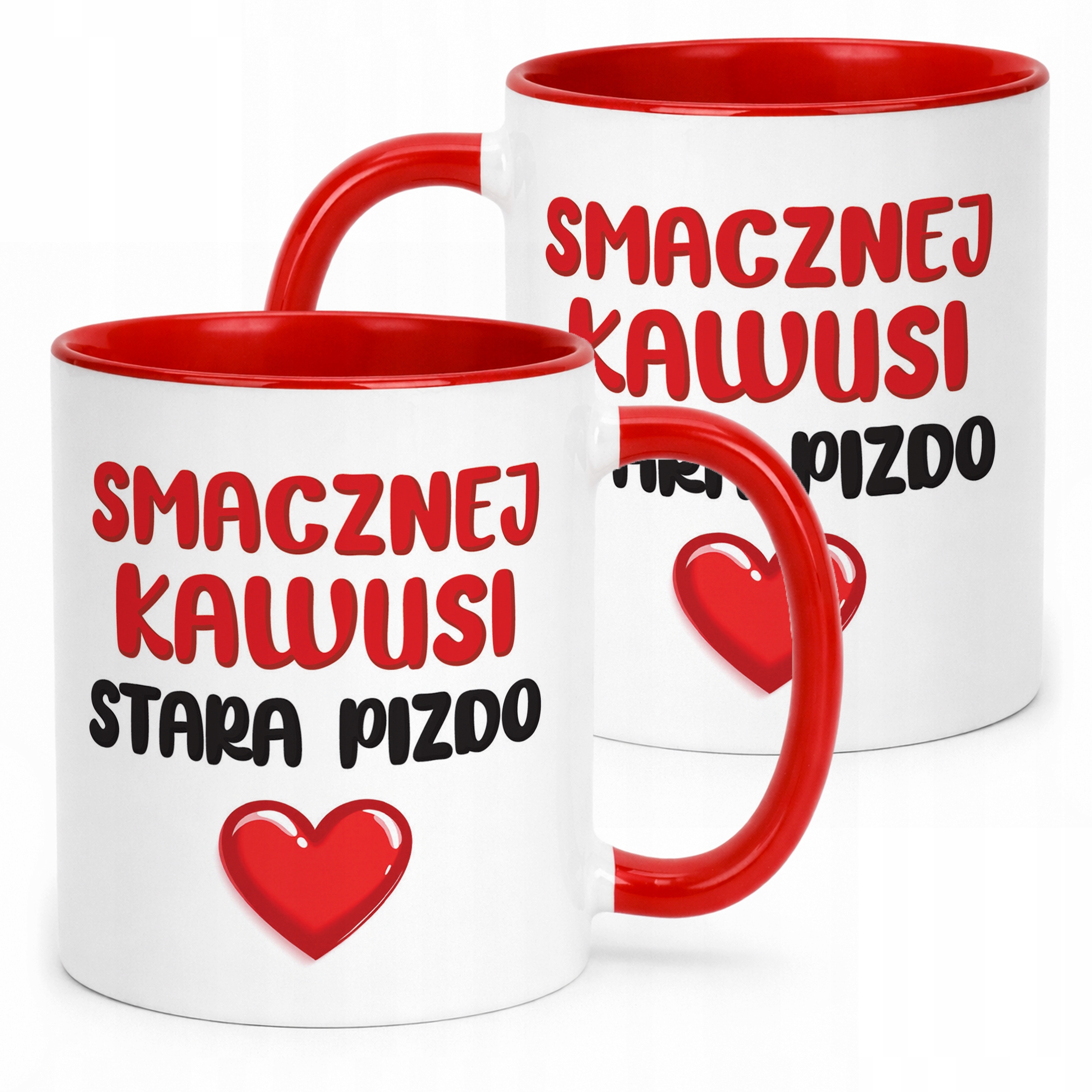 Kubek Czerwony Smacznej Kawus Stara Piz*o Śmieszny Zabawny Prezent