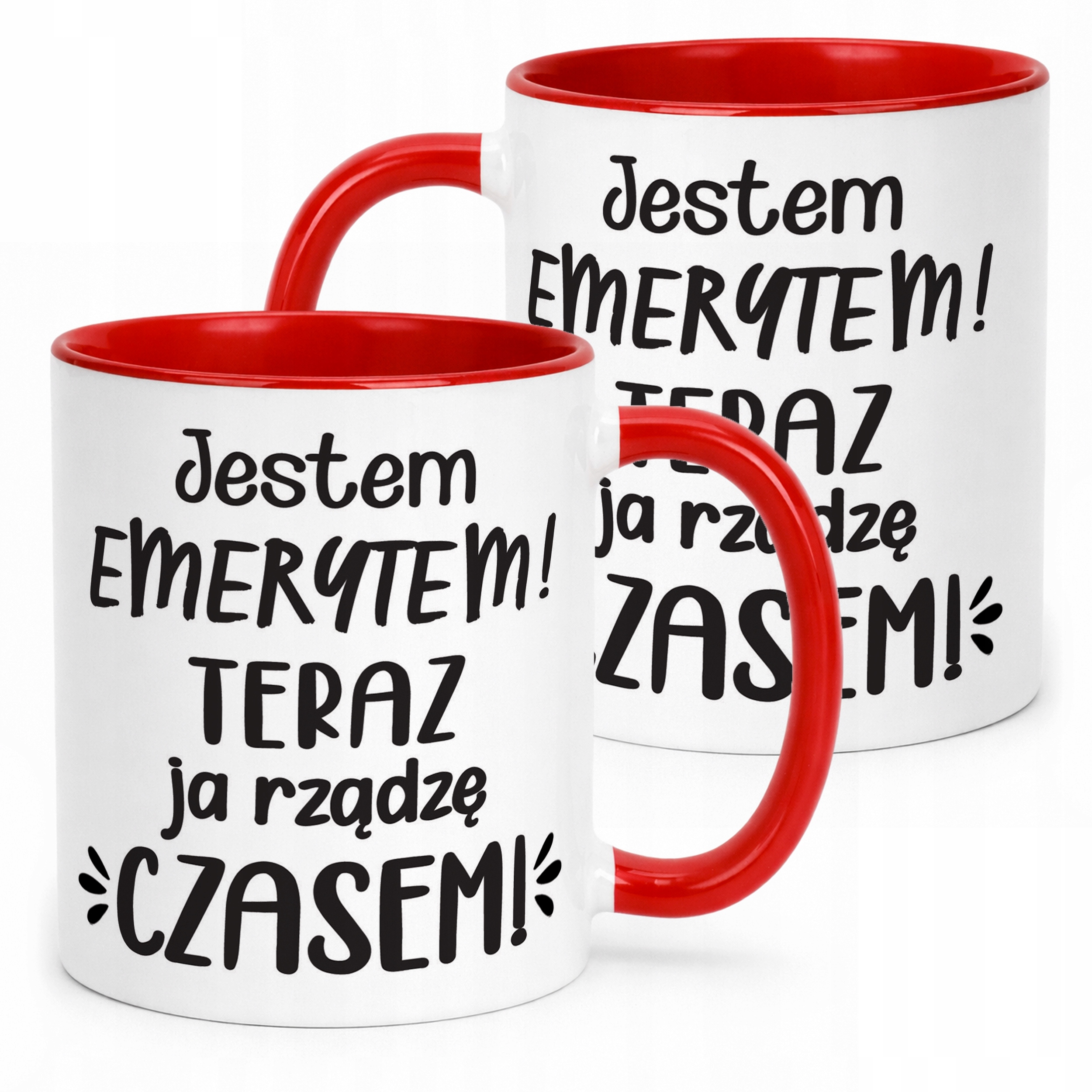 Kubek Czerwony z okazji Emerytury Dla Emeryta Prezent Upominek