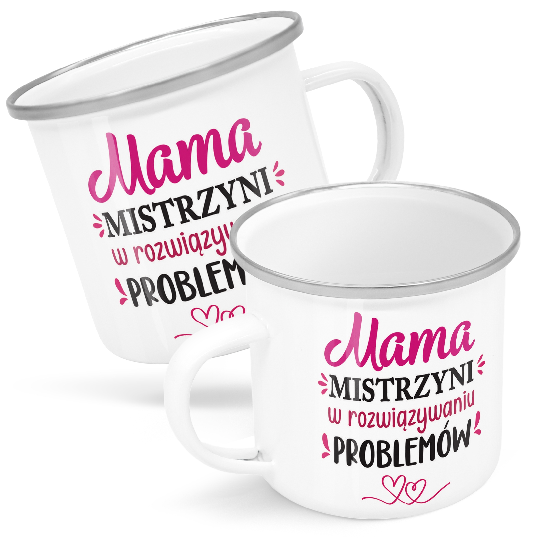 Emaliowany Kubek Garnuszek Dzień Matki Dla Mamy Prezent Mistrzyni Mama