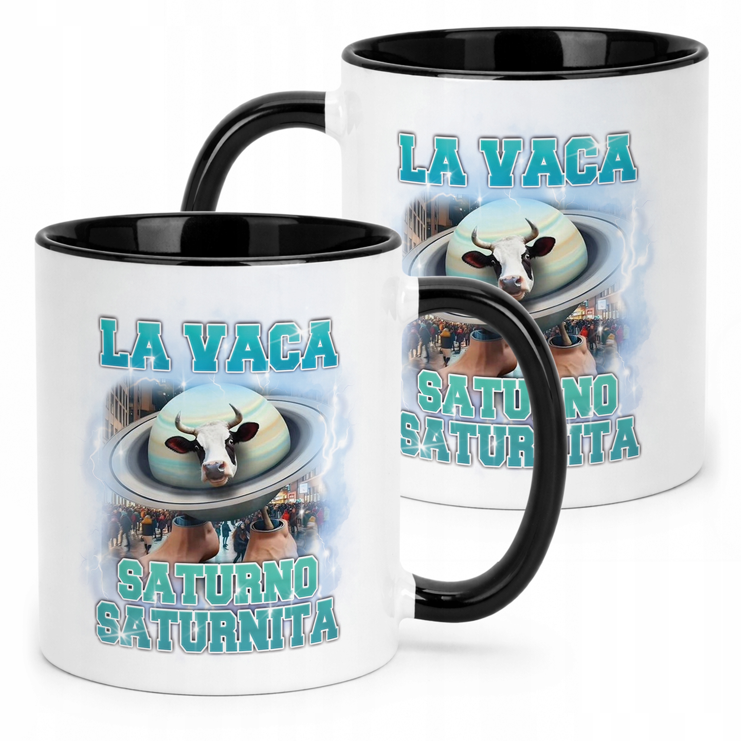 Kubek Czarny BRAINROT Saturno Saturnita Memy Zabawny TikTok Viral