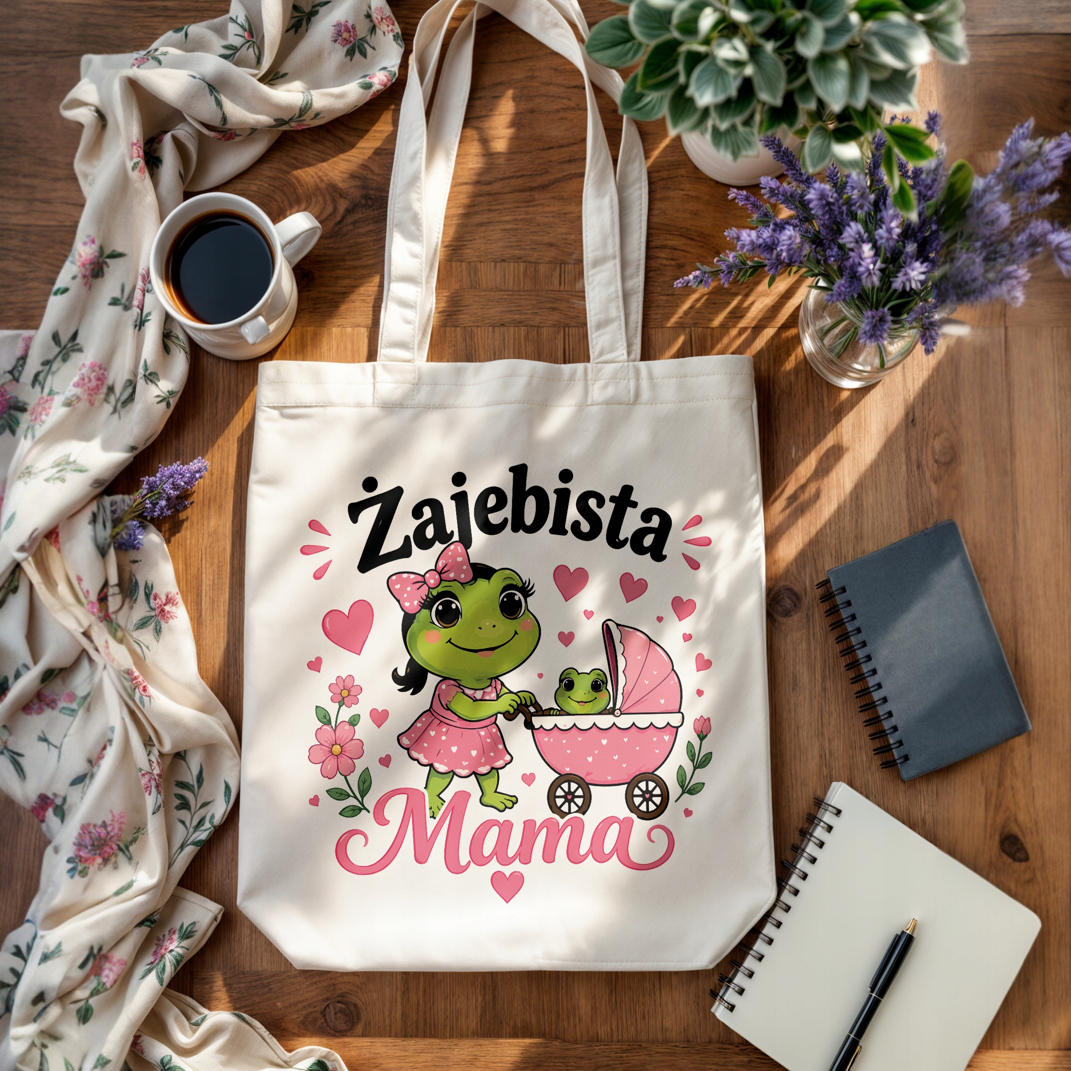 Prezent na Dzień Matki torba bawełniana premium dla mamy idealny prezent