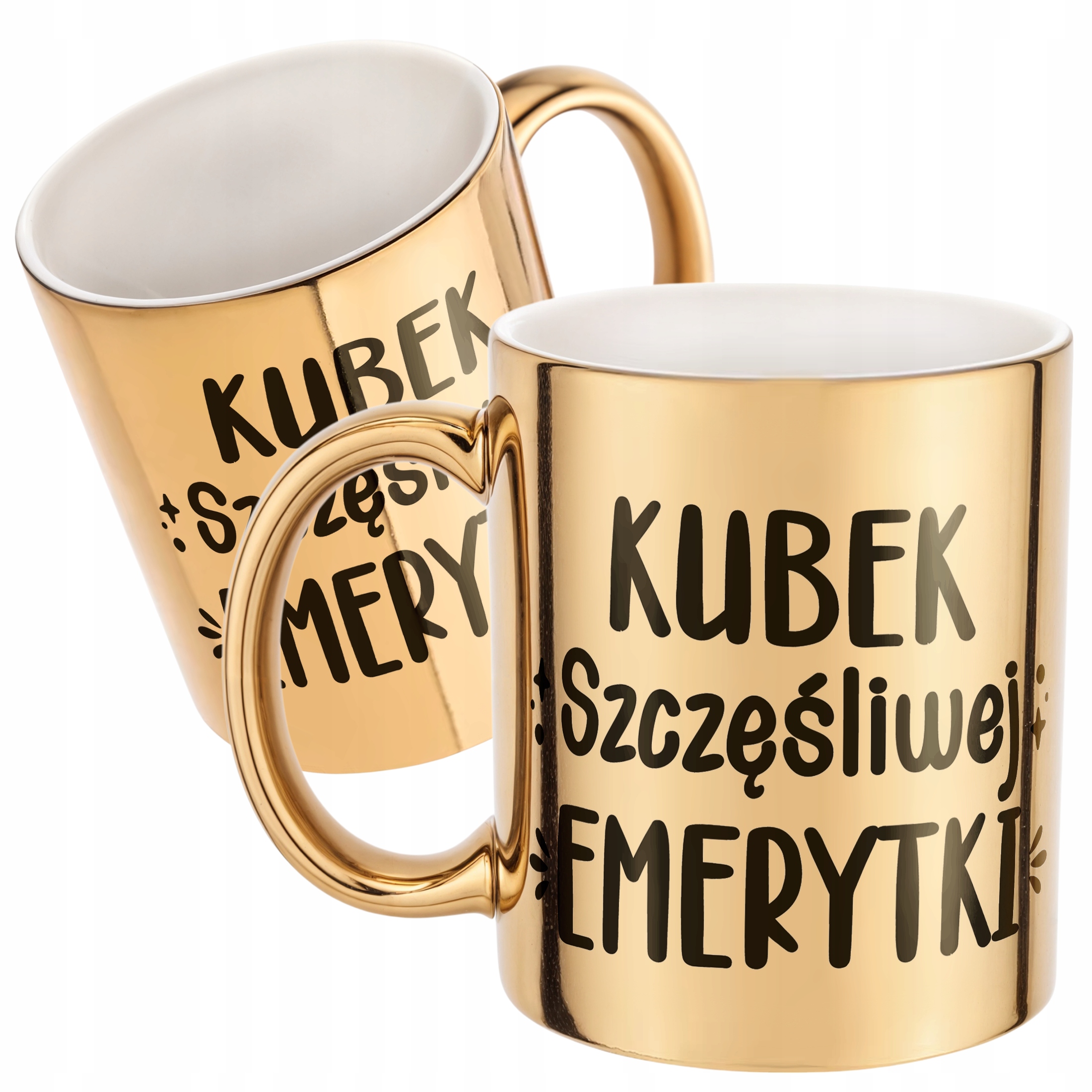 Złoty Kubek ceramiczny z okazji Emerytury Dla Emerytki Prezent Upominek