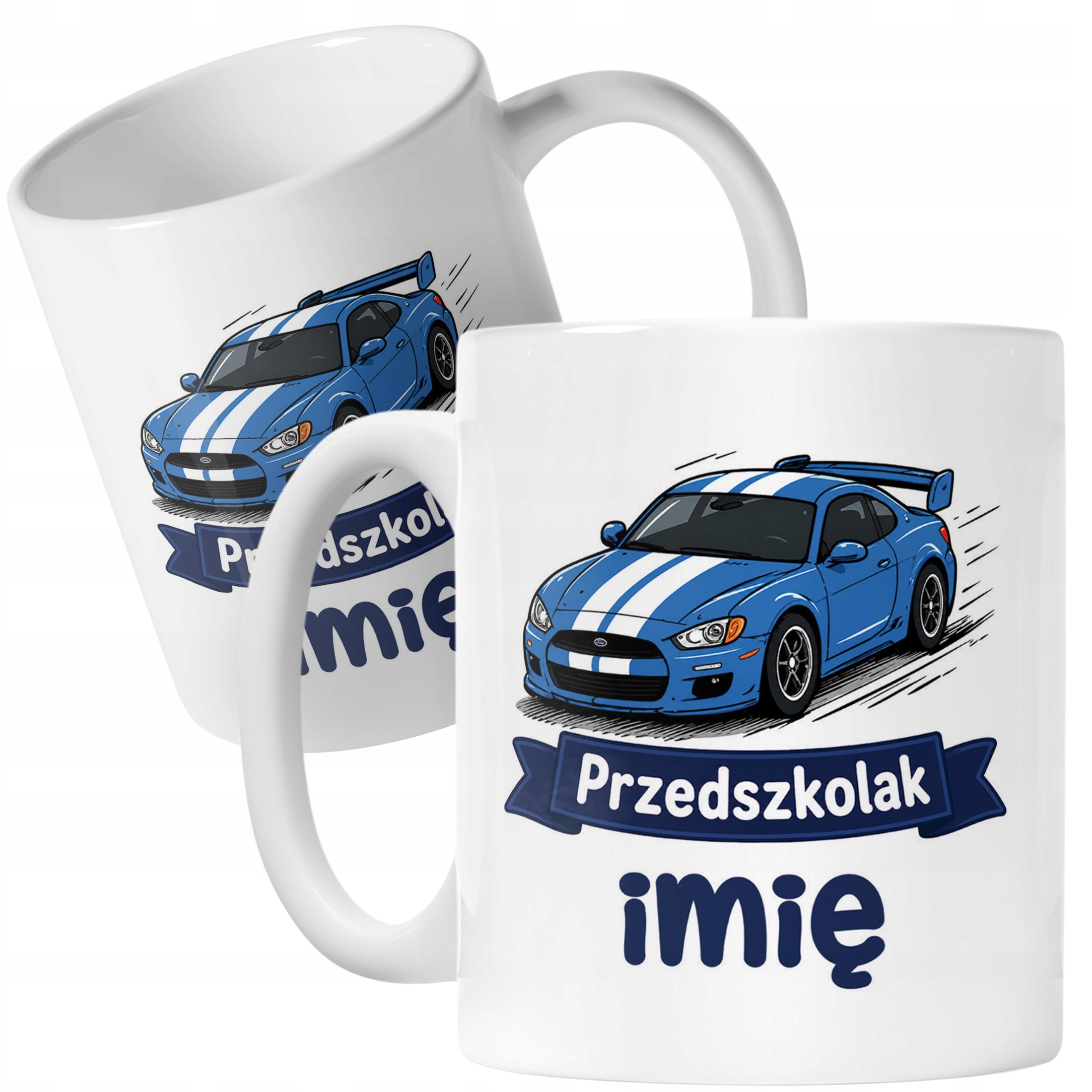Biały Kubek z nadrukiem personalizowany Przedszkolak Szkoła Dla Dzieci