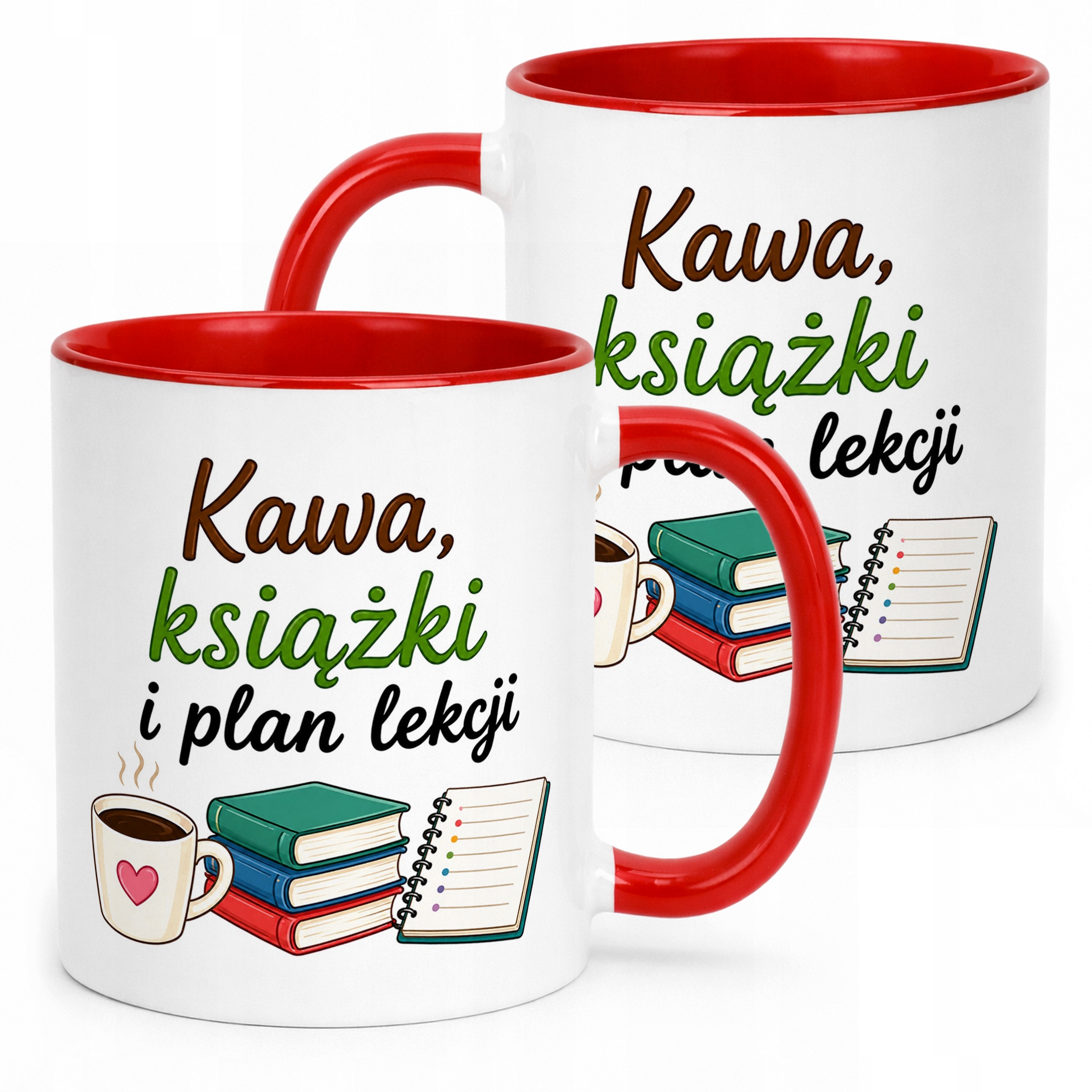 Kubek Czerwony Dzień Nauczyciela Prezent Upominek Szkoła