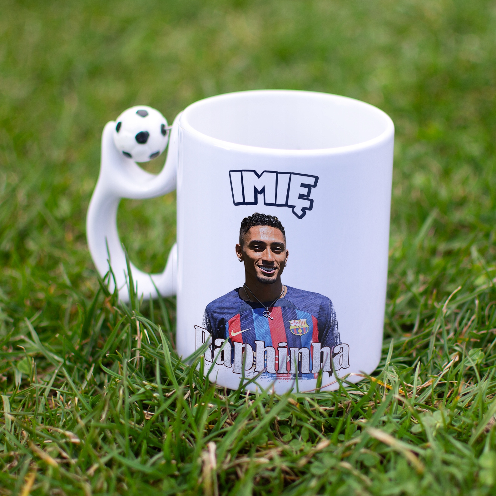 Kubek piłkarski personalizowany Raphinha dla kibiców FC Barcelona