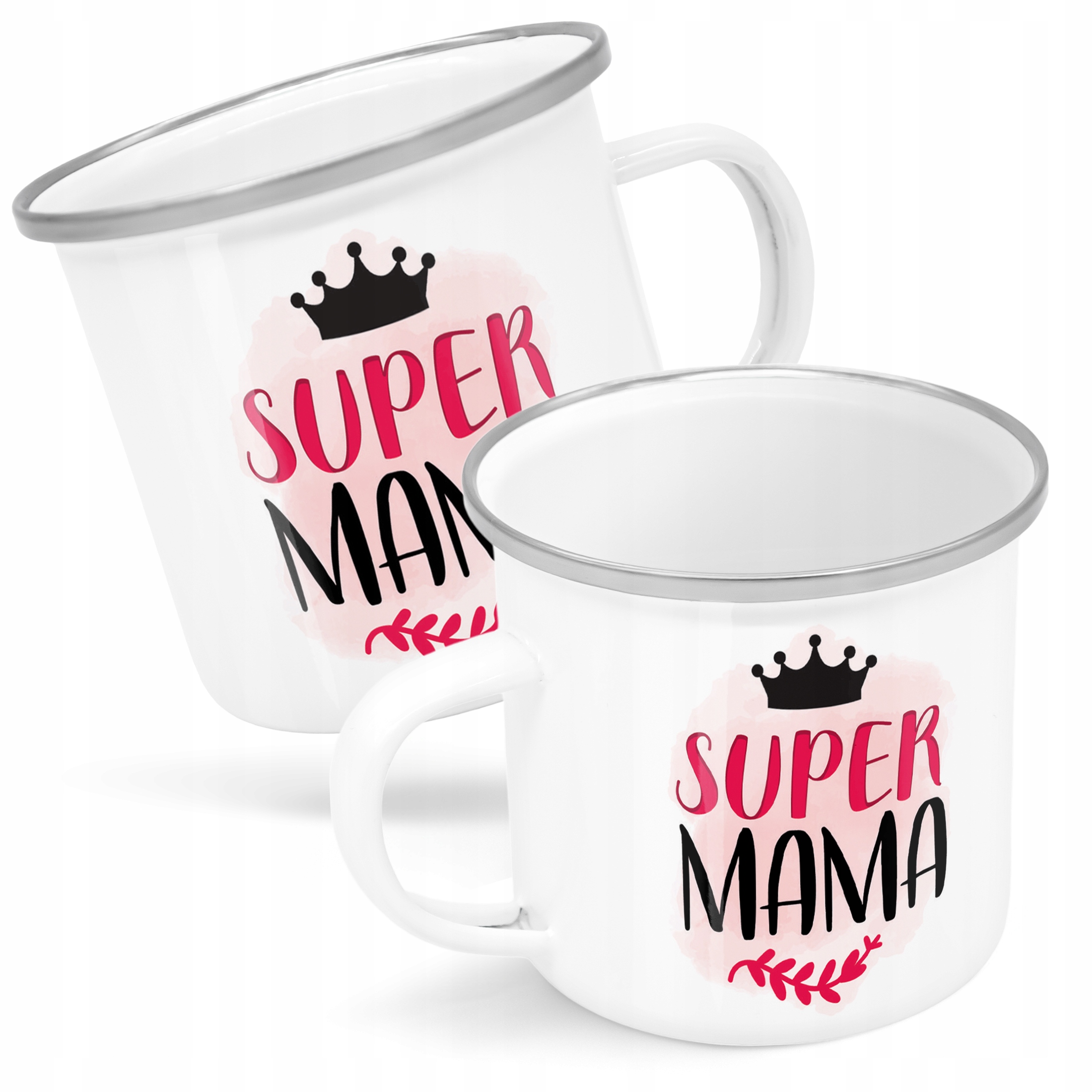 Emaliowany Kubek Garnuszek Dzień Matki Dla Mamy Prezent Super Mama