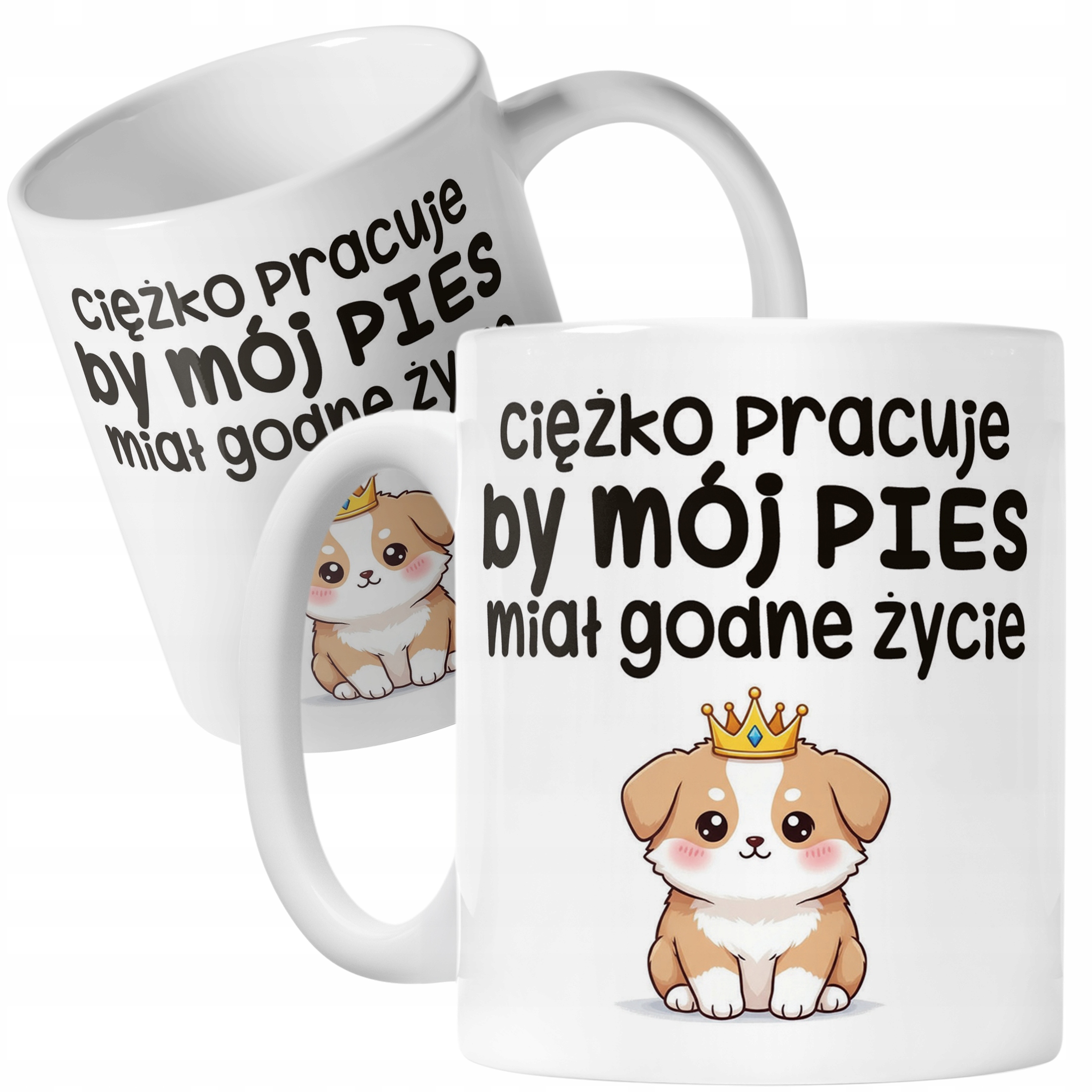 Kubek ceramiczny Ciężko Pracuję By Mój Pies Śmieszny Zabawny Prezent