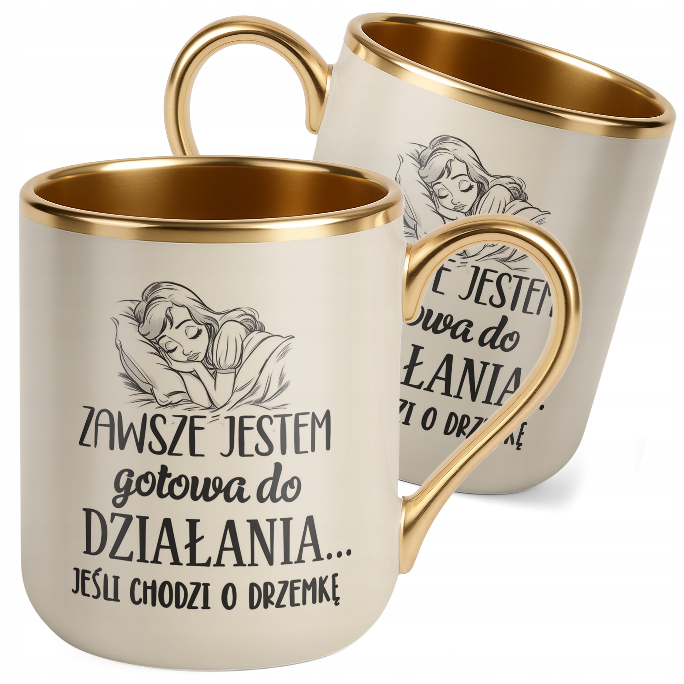 Kubek Premium Złoty Ecru Dzień Kobiet Zabawny Prezent Upominek Dla Kobiety