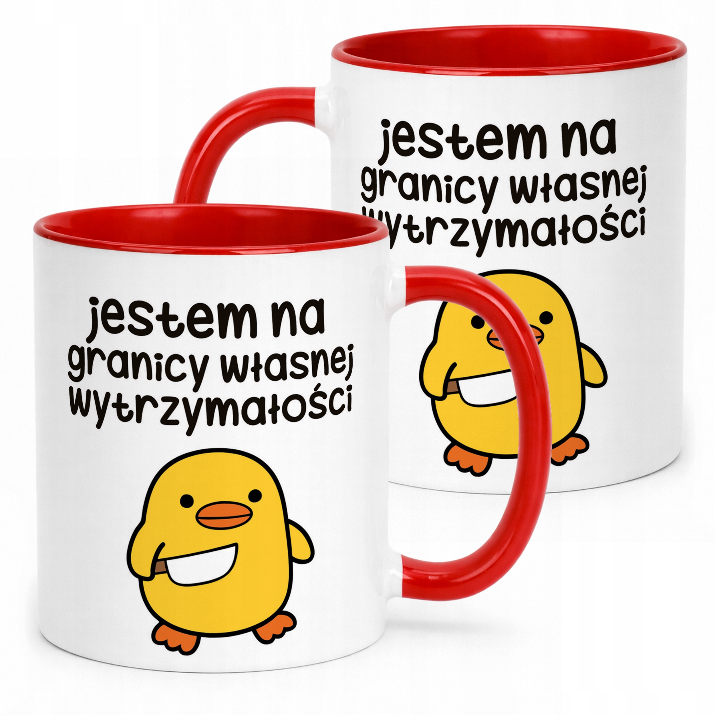 Kubek Czerwony Jestem Na Granicy Śmieszny Zabawny Prezent