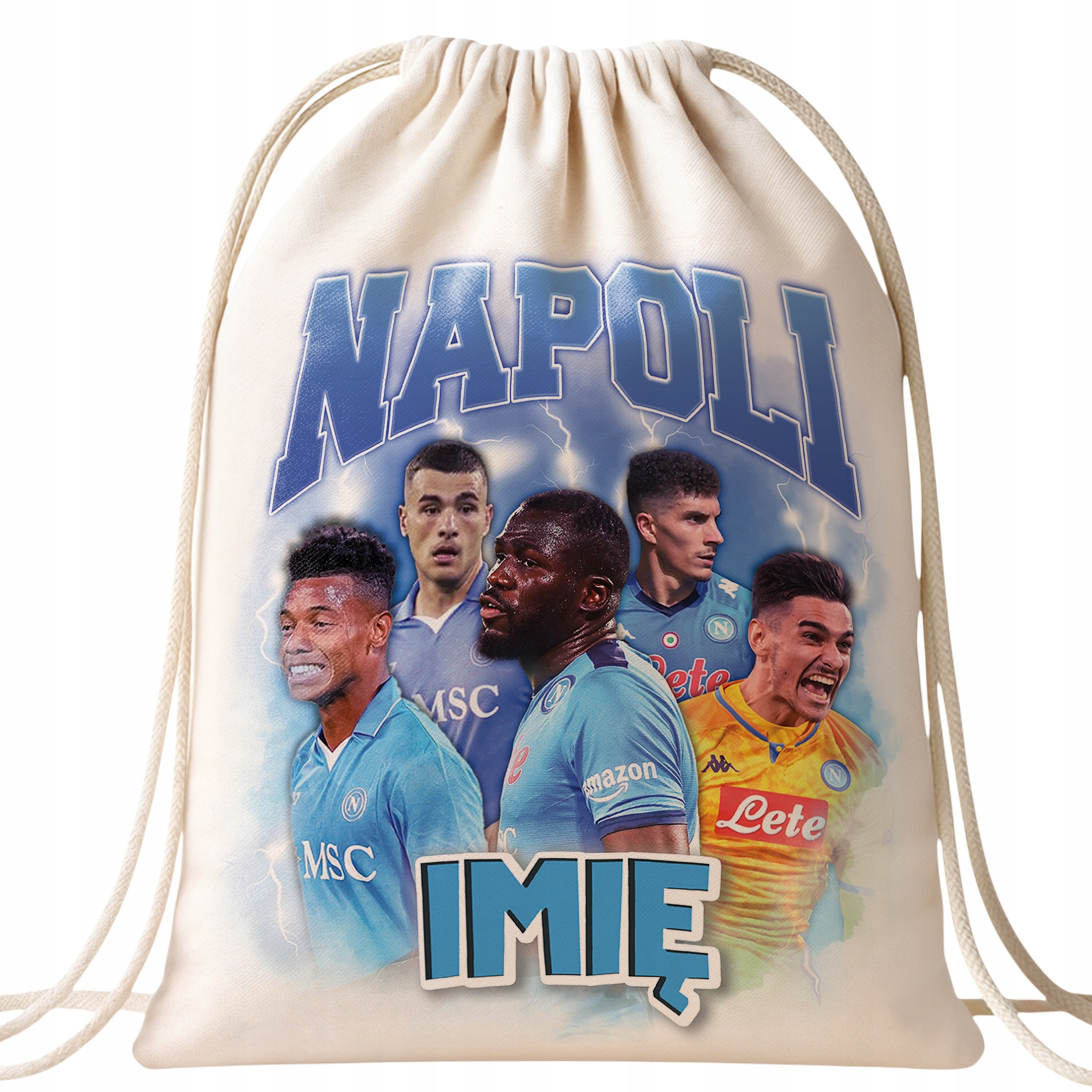 Zestaw personalizowany Kubek + Plecak Napoli Lukaku Neres Di Lorenzo