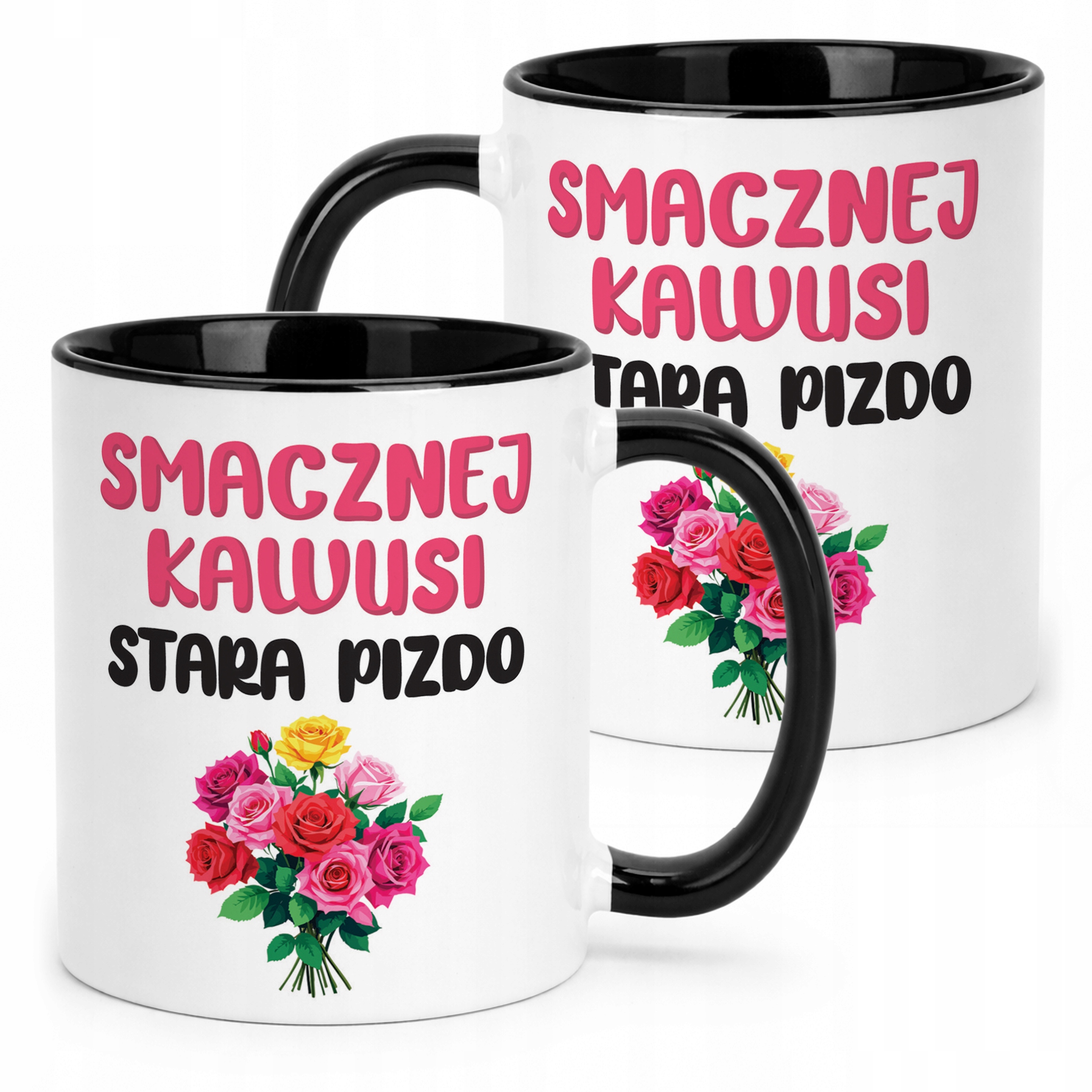 Kubek Czarny Smacznej Kawus Stara Piz*o Śmieszny Zabawny Prezent