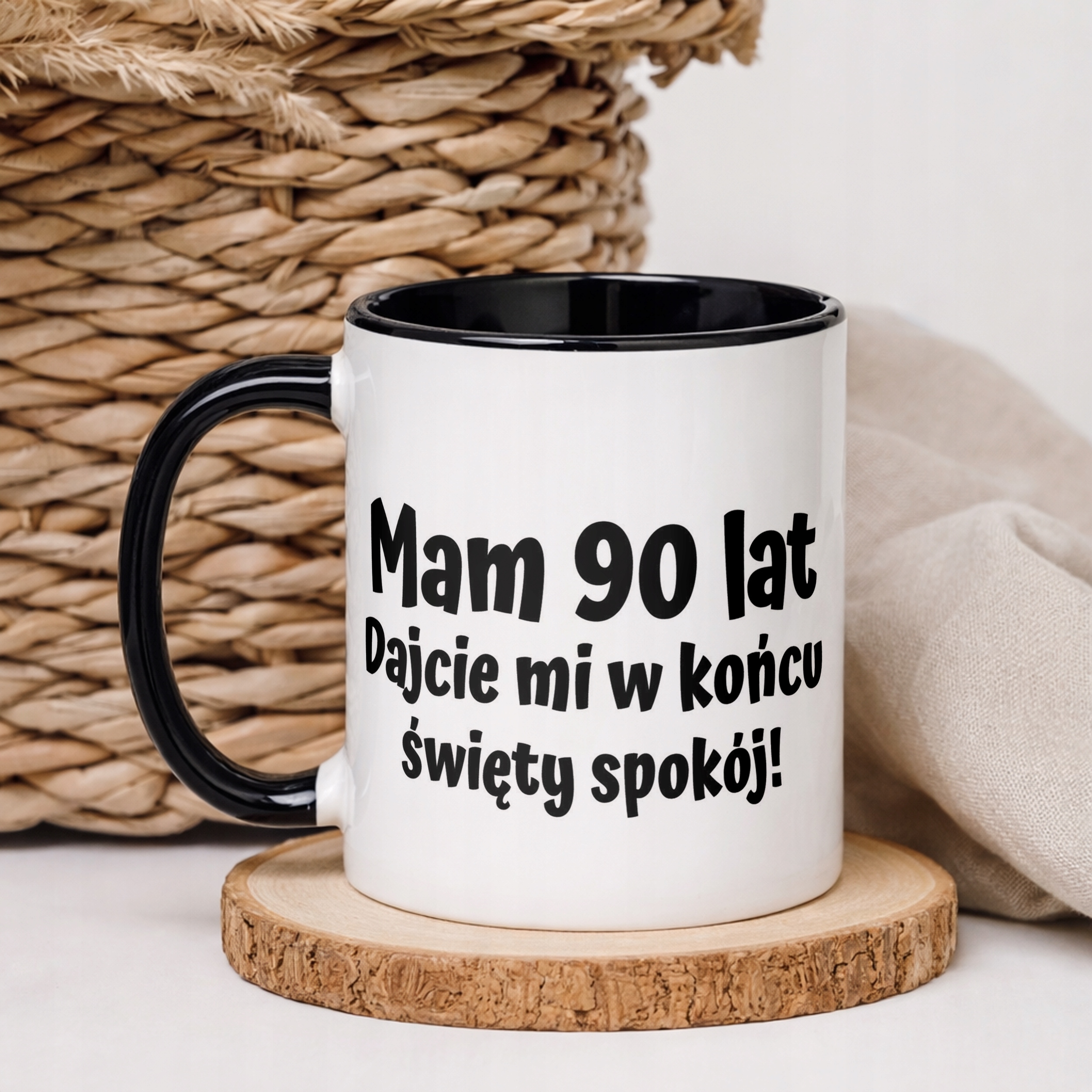 Kubek Czarny Mam 90 Lat Na Urodziny Prezent Upominek
