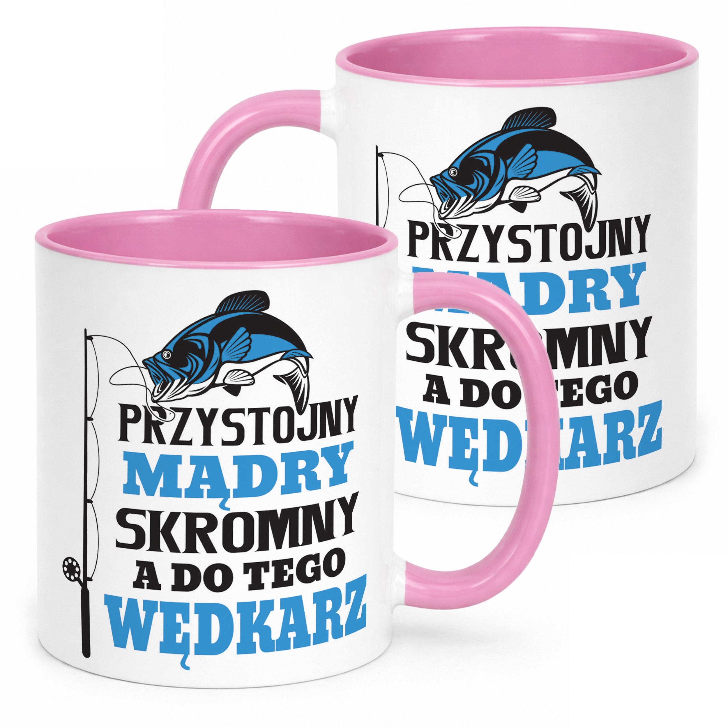 Kubek Różowy Dla Wędkarza Ryby Wędkowanie Prezent Upominek