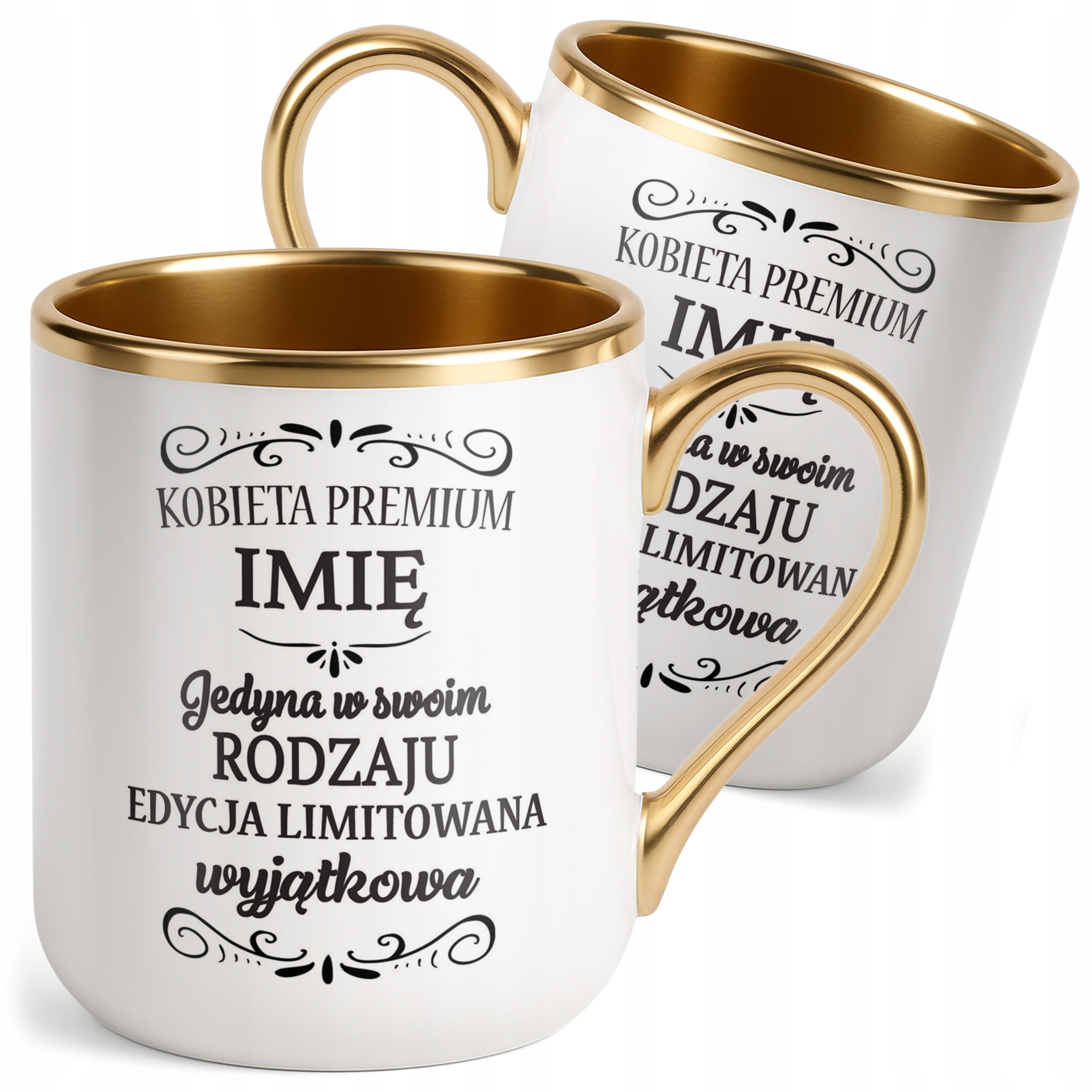 Kubek Premium Złoty Personalizowany Dzień Kobiet Zabawny Prezent Upominek