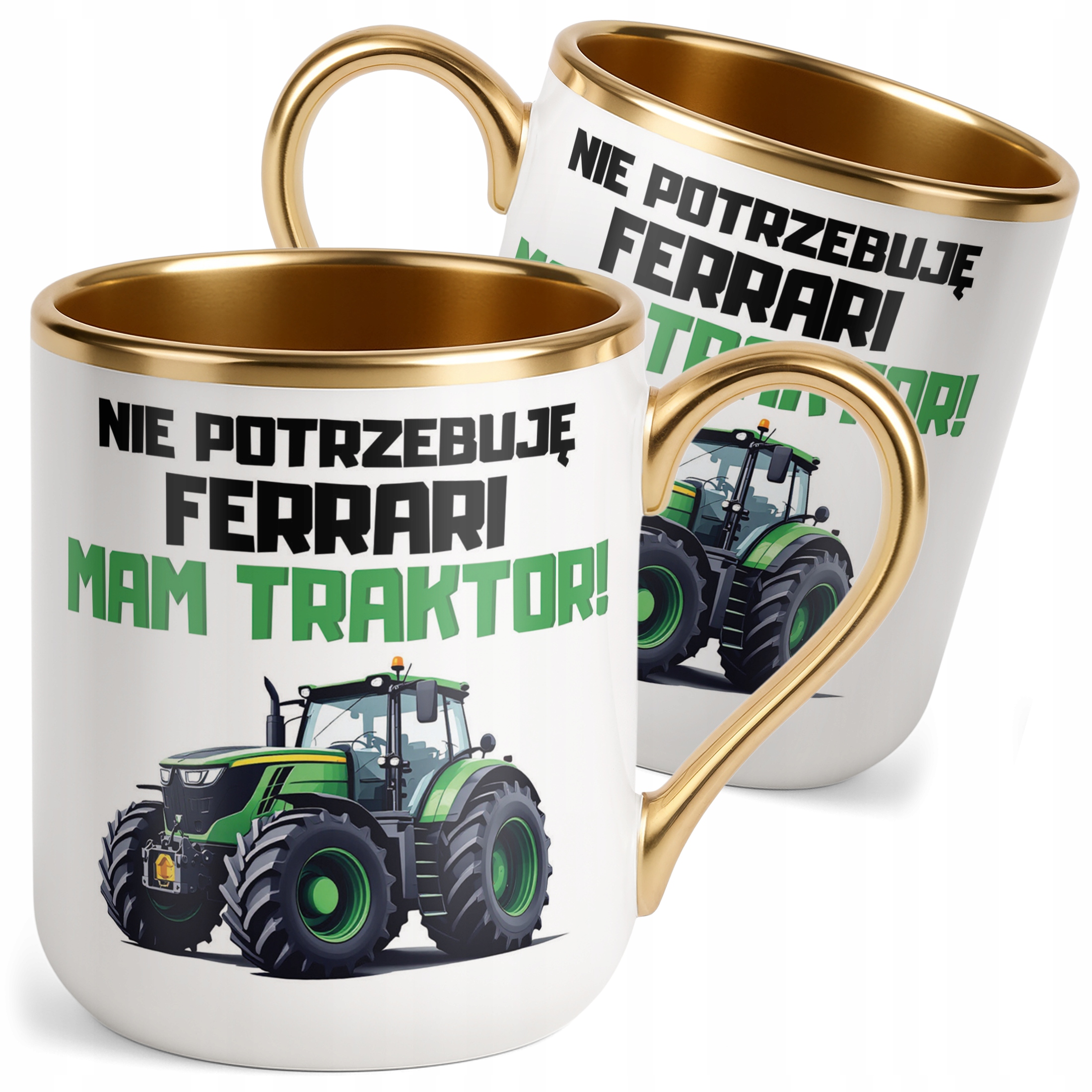 Kubek Premium Złoty Rolnik Dla Rolnika Traktor Zabawny Prezent