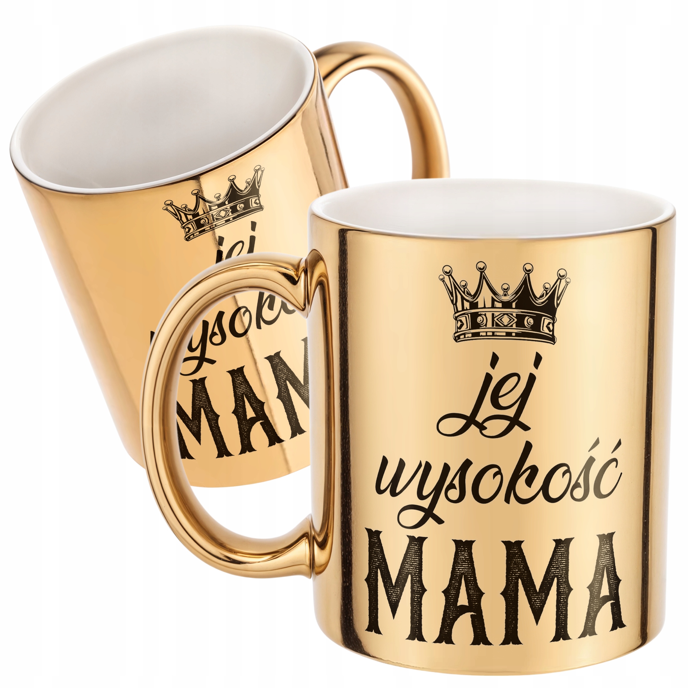 Złoty Kubek ceramiczny Dzień Matki Dla Mamy Jej Wyskość Mama